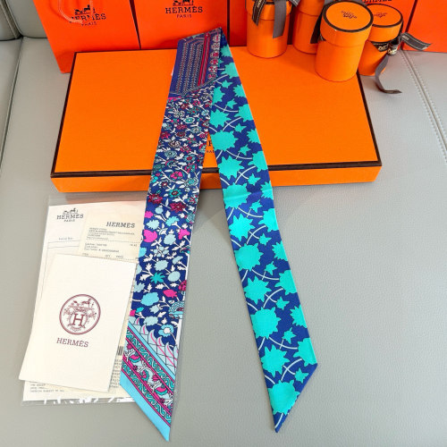 Hermes Twilly Silk Scarf - Vibrant Floral Design, Versatile Accessory 1 Hermes Twilly Silk Scarf - Vibrant Floral Design, Versatile Accessory
