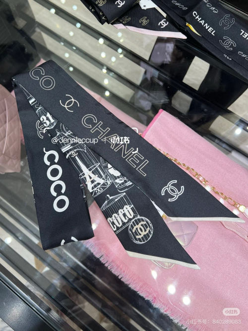 Chanel Silk Twilly Scarf - Versatile Bag Accessory & Hair Tie - 120cm 1 Chanel Silk Twilly Scarf - Versatile Bag Accessory & Hair Tie - 120cm