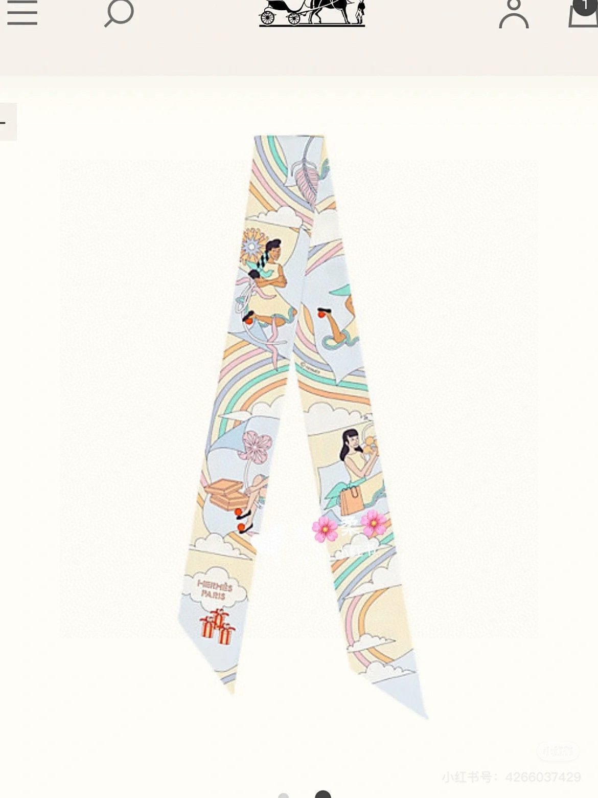 💰( 穿荷葉裙的女孩）爱马仕Hermes“ Carres Volants” Twilly小丝巾
Twil