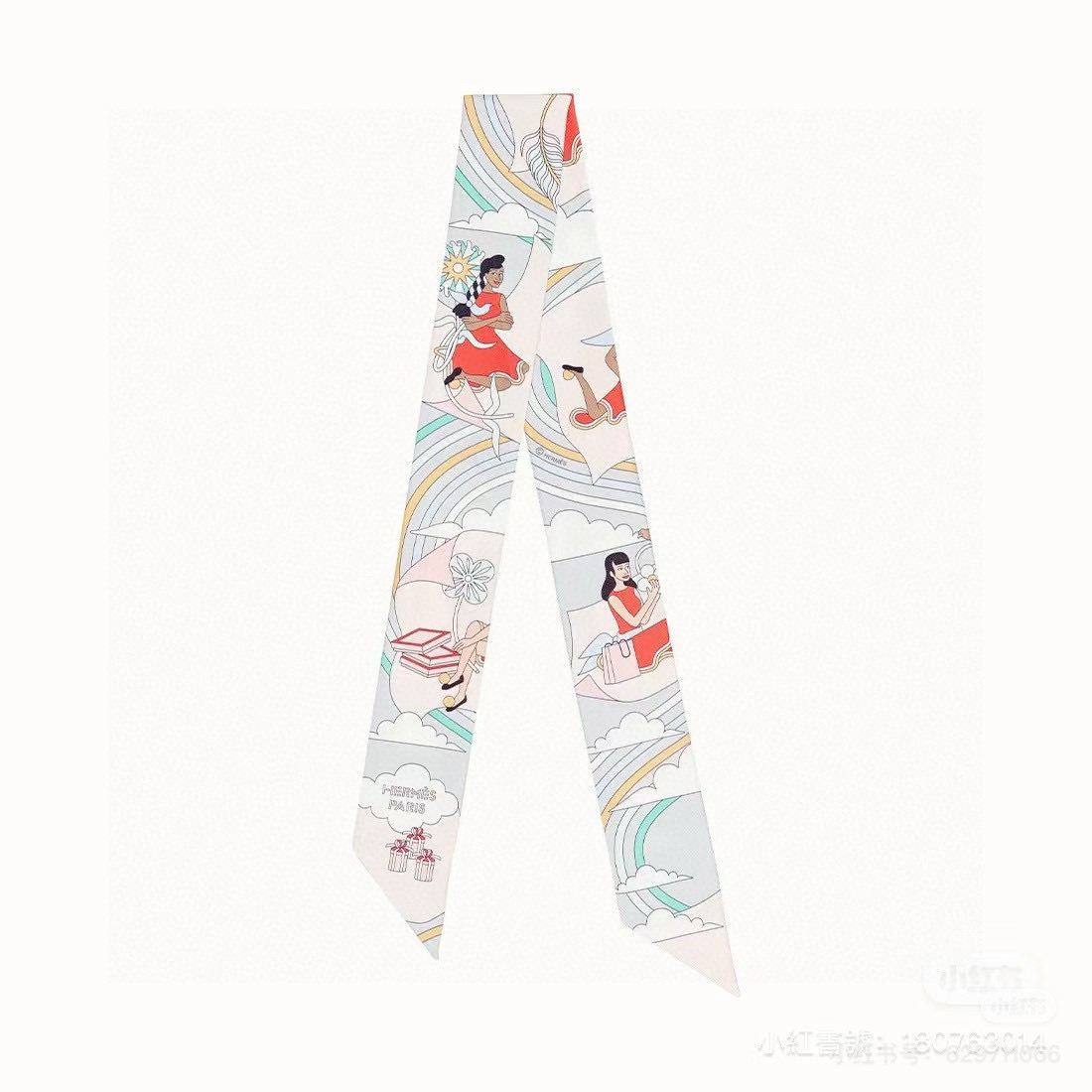 💰( 穿荷葉裙的女孩）爱马仕Hermes“ Carres Volants” Twilly小丝巾
Twil