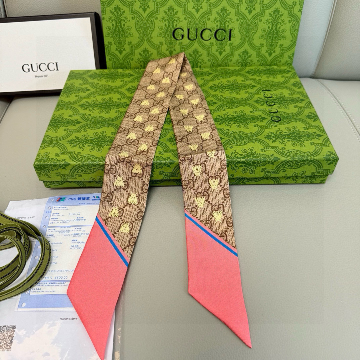 。ZG同步❗️镀金蜜蜂🦋GUCCI双层真丝飘带💕【尖端‼️专柜最最新款来袭💕女神必入  法国进口真丝面料