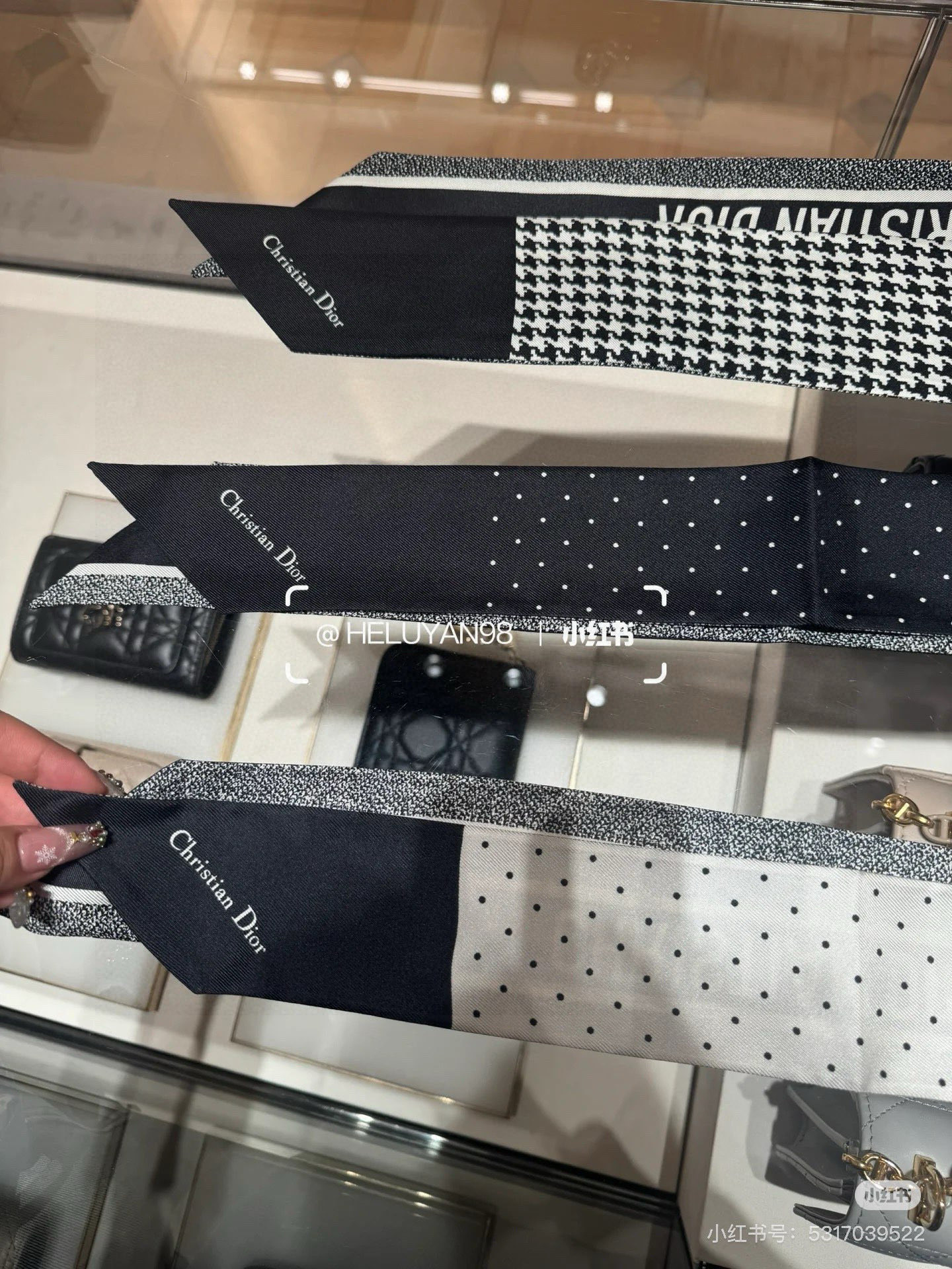Dior Twilly Scarf - Polka Dot Black, Classic Design, Versatile Accessory