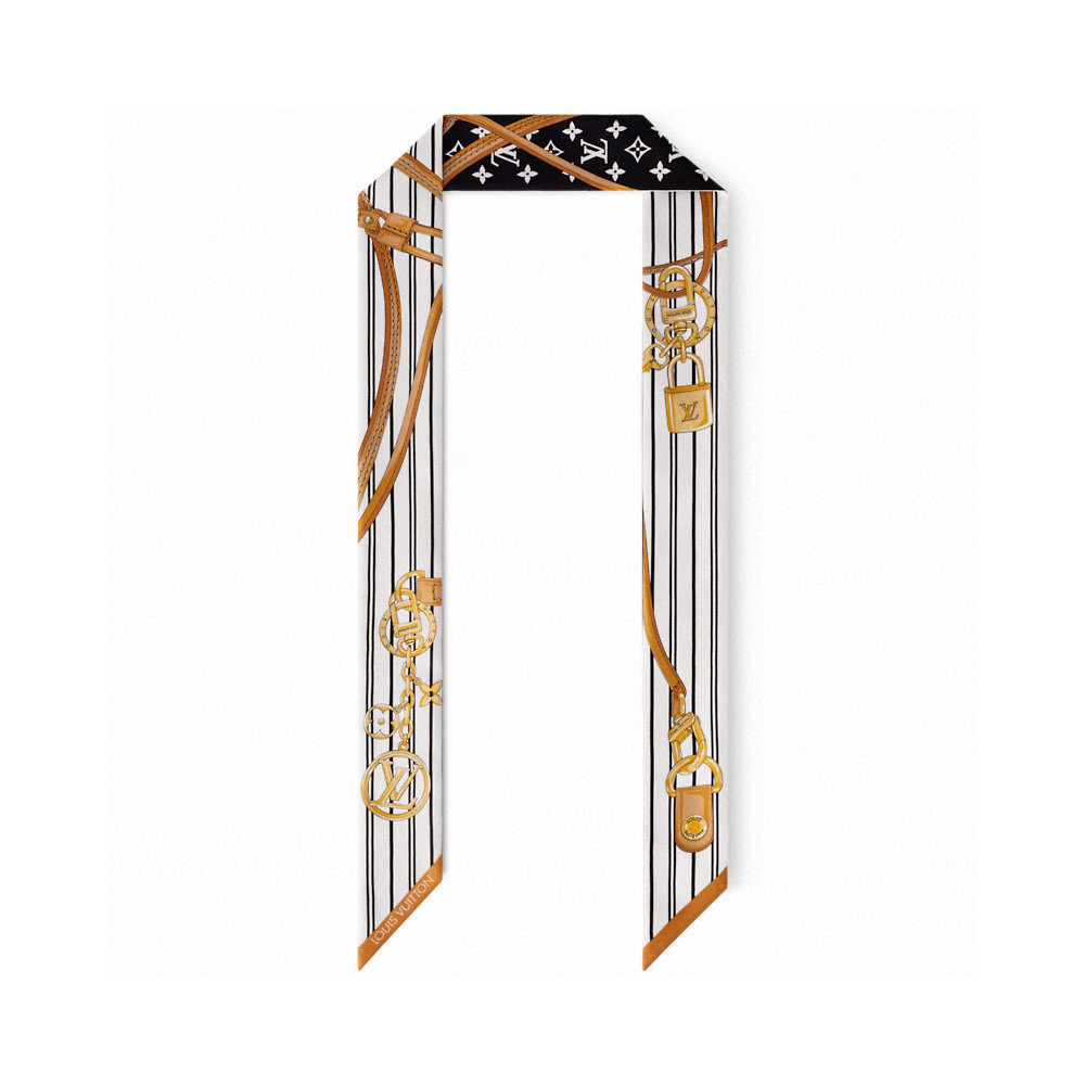 Louis Vuitton MyNeverfull BB Silk Twilly Bandana Striped Lock, 120x5cm