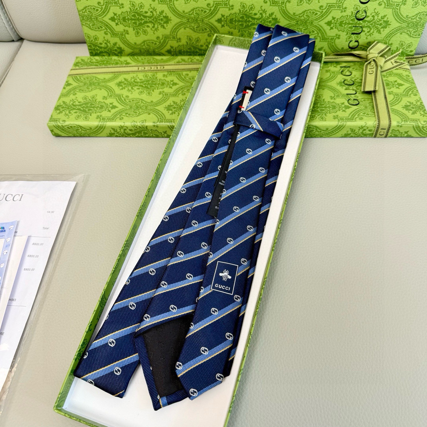 特价特价P双G条纹印花领带 男士领带👔👔，稀有采用经典小G LOGO提花展现精湛手工与时尚优雅的理想选择