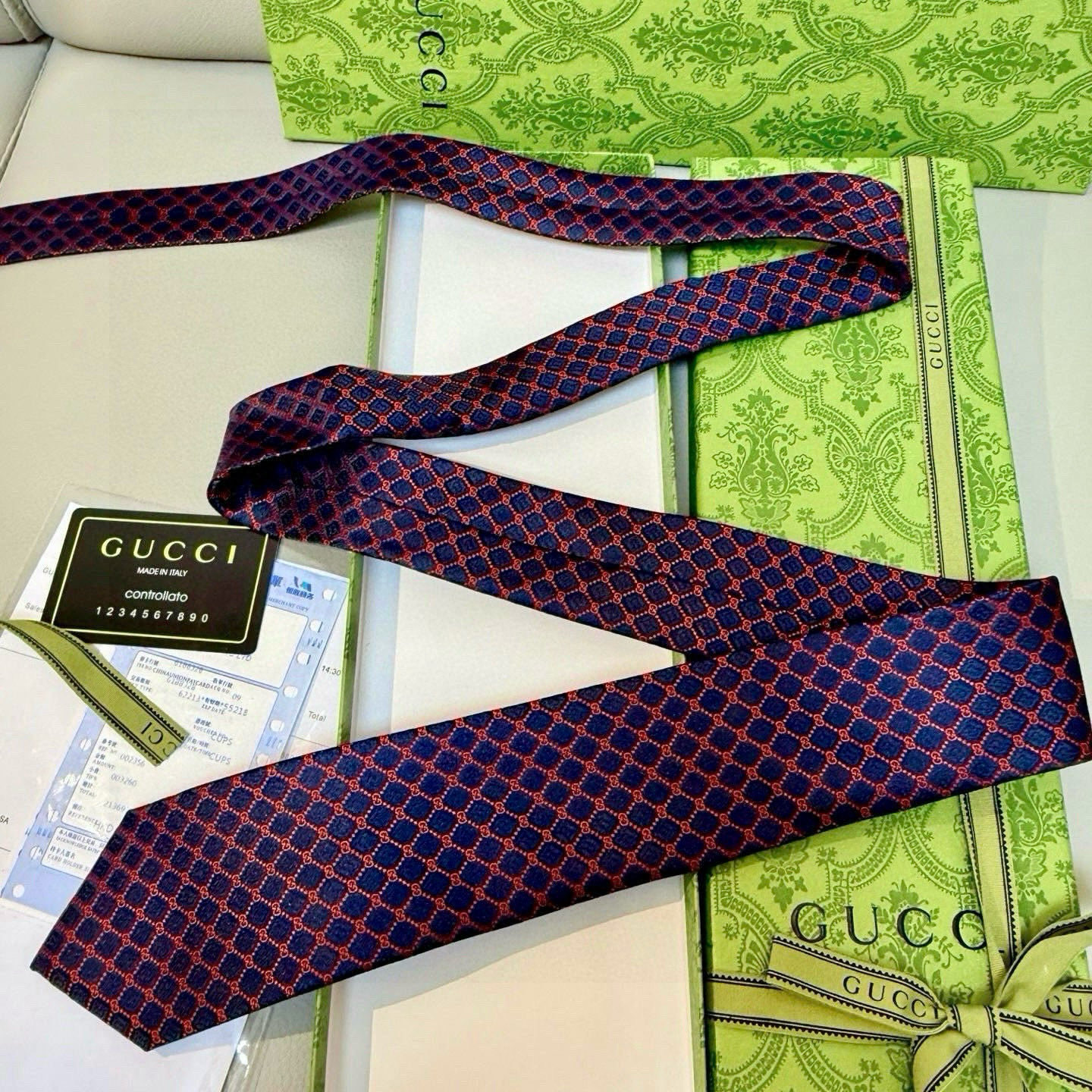 特价💰古奇领带【GG菱形图案领带】男士领带👔👔，稀有采用经典小G LOGO提花展现精湛手工与时尚优雅的理