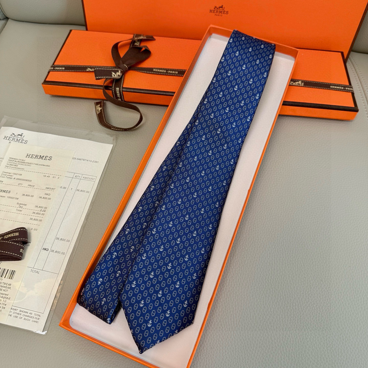 特价💰官方同步新款！三色，爱马仕领带 船锚⚓️男士新款领带系列👔👔，稀有H家每年都有一千条不同印花的领带