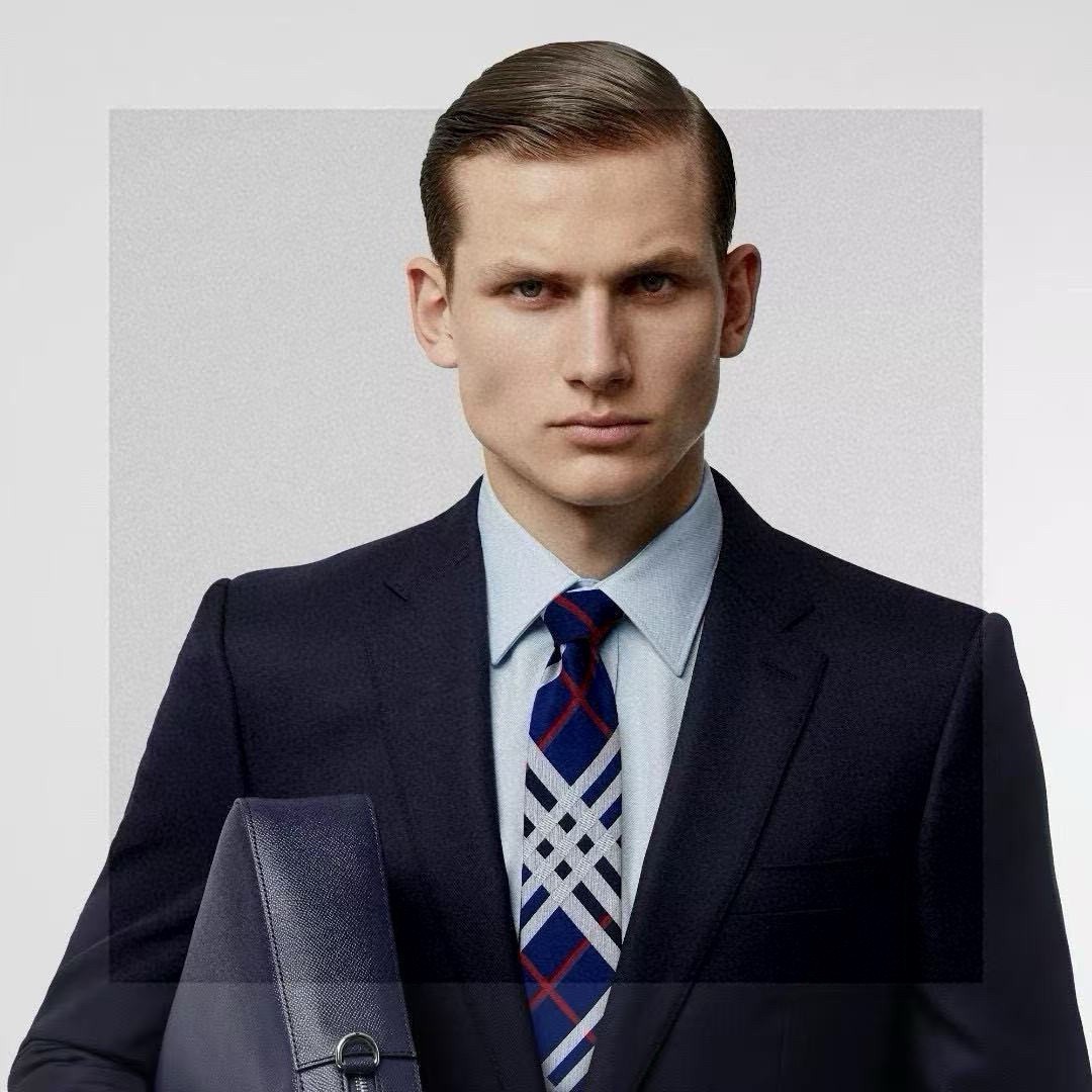 🌾B家专柜同步💖💖👔👔男士【英伦格纹领带】，稀有😻😻展现精湛手工与时尚优雅的理想选择，这款采用B家最具标