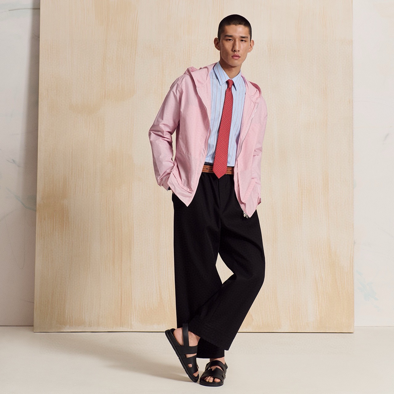 🌾 爱马仕官方同步新款【锚链韵律】 独家新款印花 男士领带，稀有爱马仕家每年都有一千条不同印花的领带面世