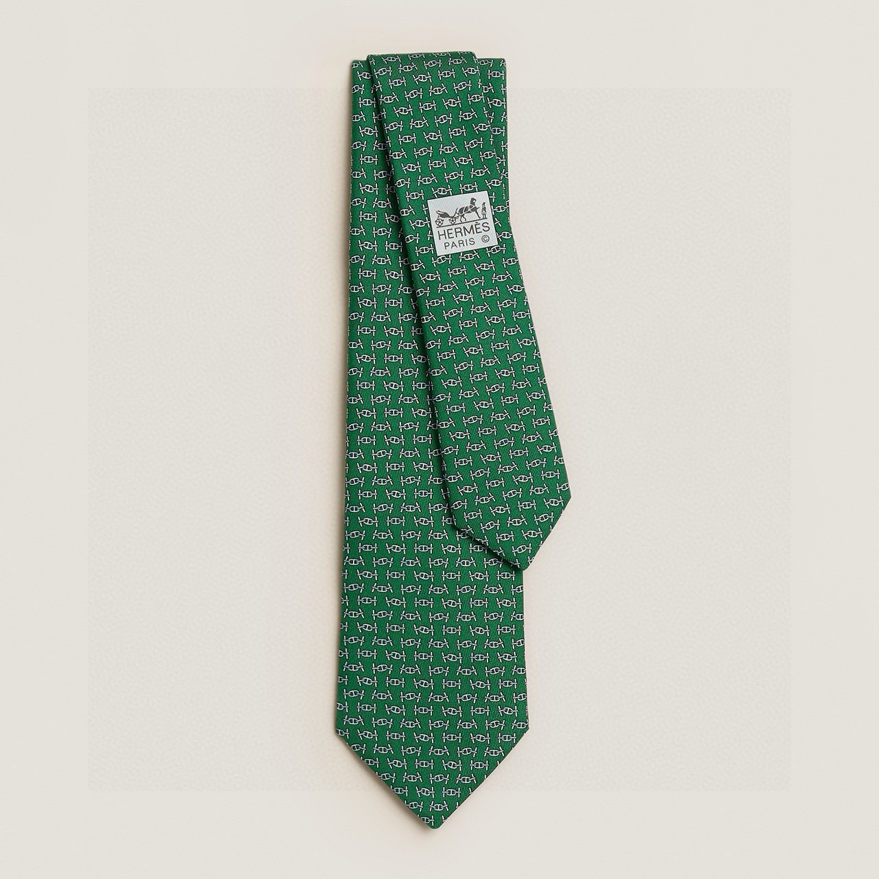 🌾 爱马仕官方同步新款【锚链韵律】 独家新款印花 男士领带，稀有爱马仕家每年都有一千条不同印花的领带面世