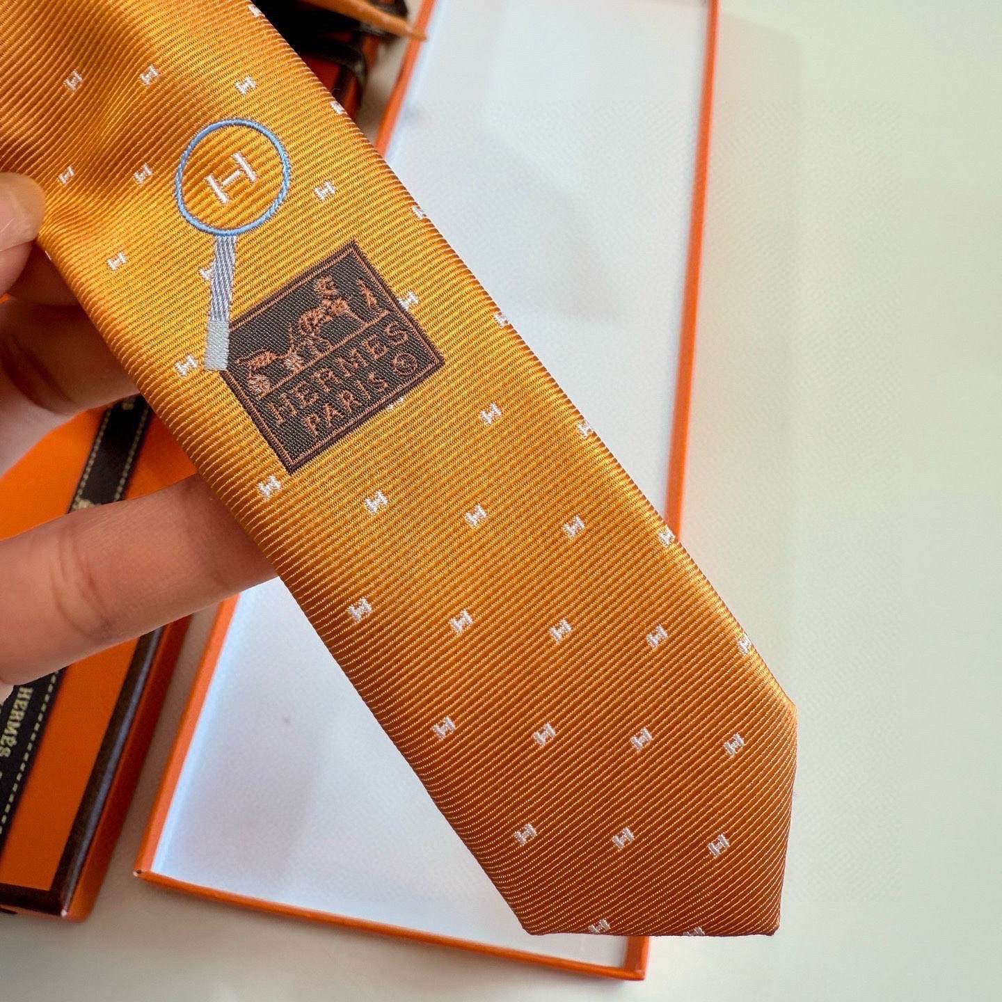 🌾 官方新款H字母 男士领带，稀有爱马仕家每年都有一千条不同印花的领带面世，从最初的多以几何图案表现骑术