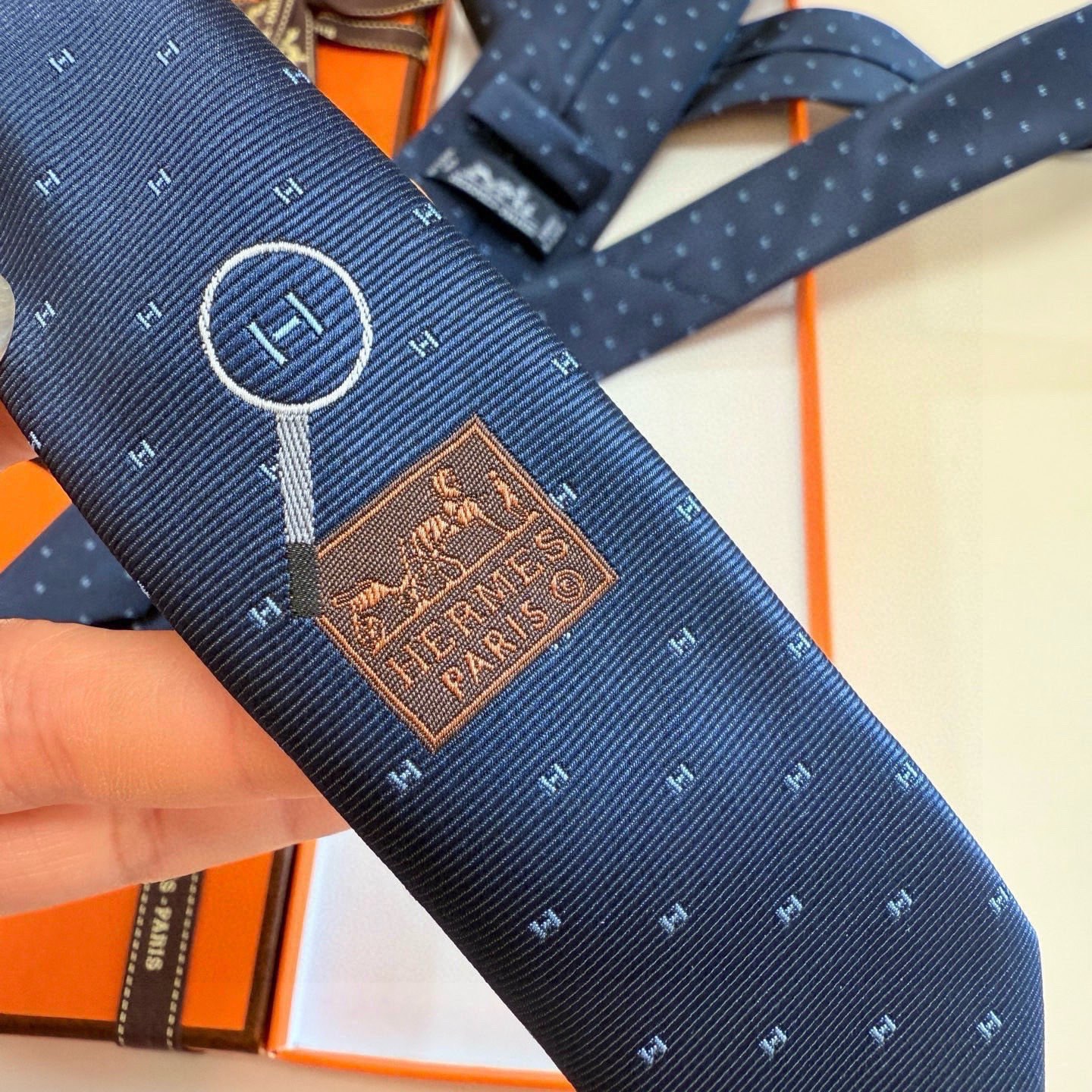 🌾 官方新款H字母 男士领带，稀有爱马仕家每年都有一千条不同印花的领带面世，从最初的多以几何图案表现骑术