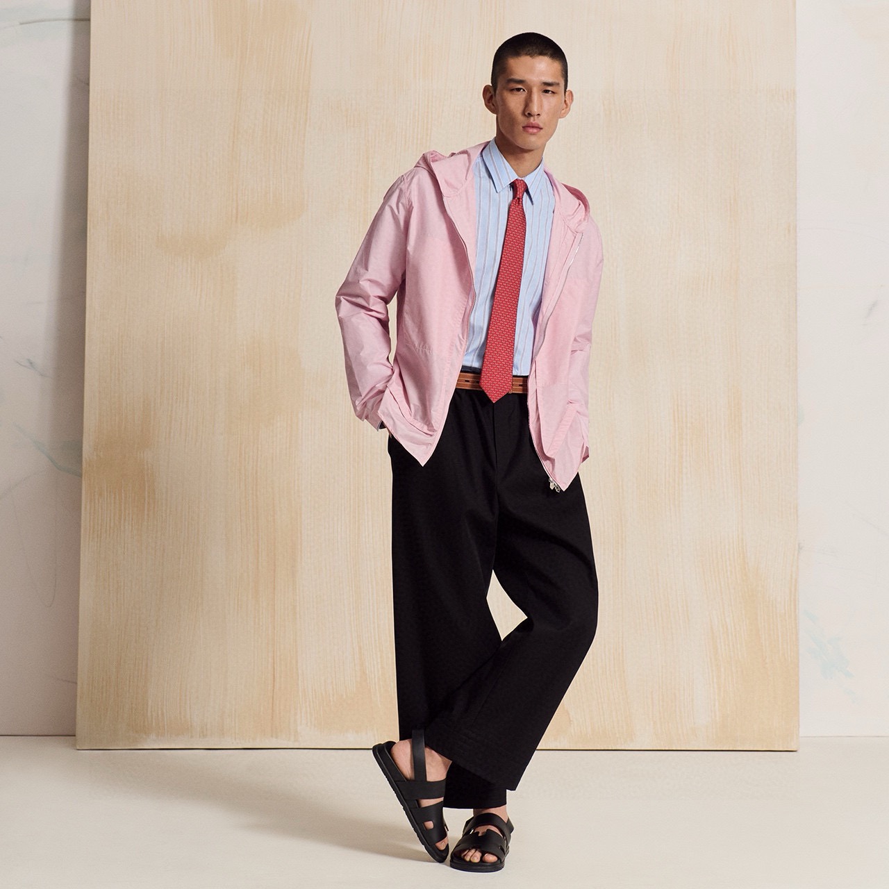 🌾 爱马仕官方同步新款【锚链韵律】 独家新款印花 男士领带，稀有爱马仕家每年都有一千条不同印花的领带面世