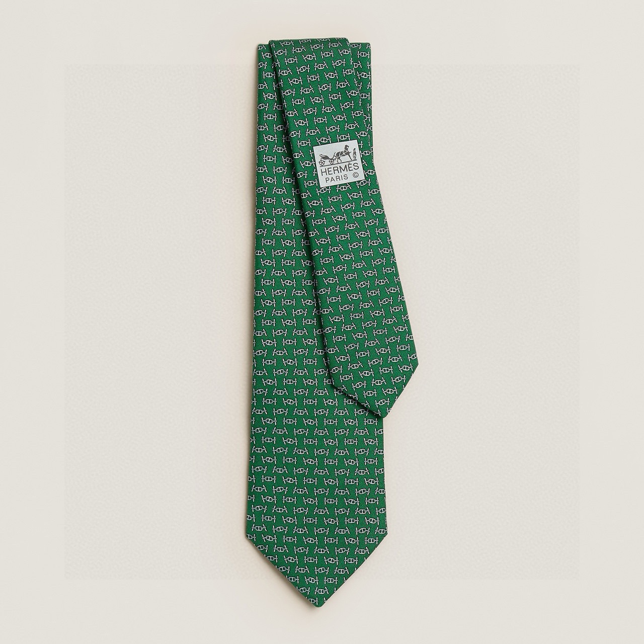 🌾 爱马仕官方同步新款【锚链韵律】 独家新款印花 男士领带，稀有爱马仕家每年都有一千条不同印花的领带面世