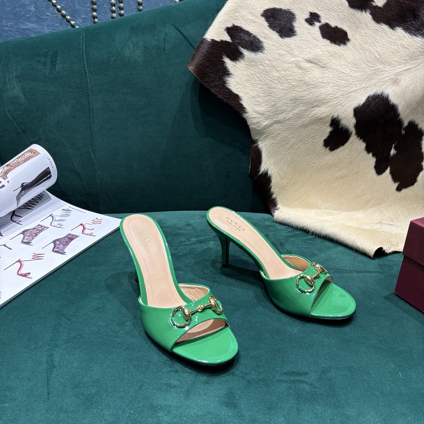 Gucci Style Red Leather Women's Shoes style reference detail image 2 from source 784644