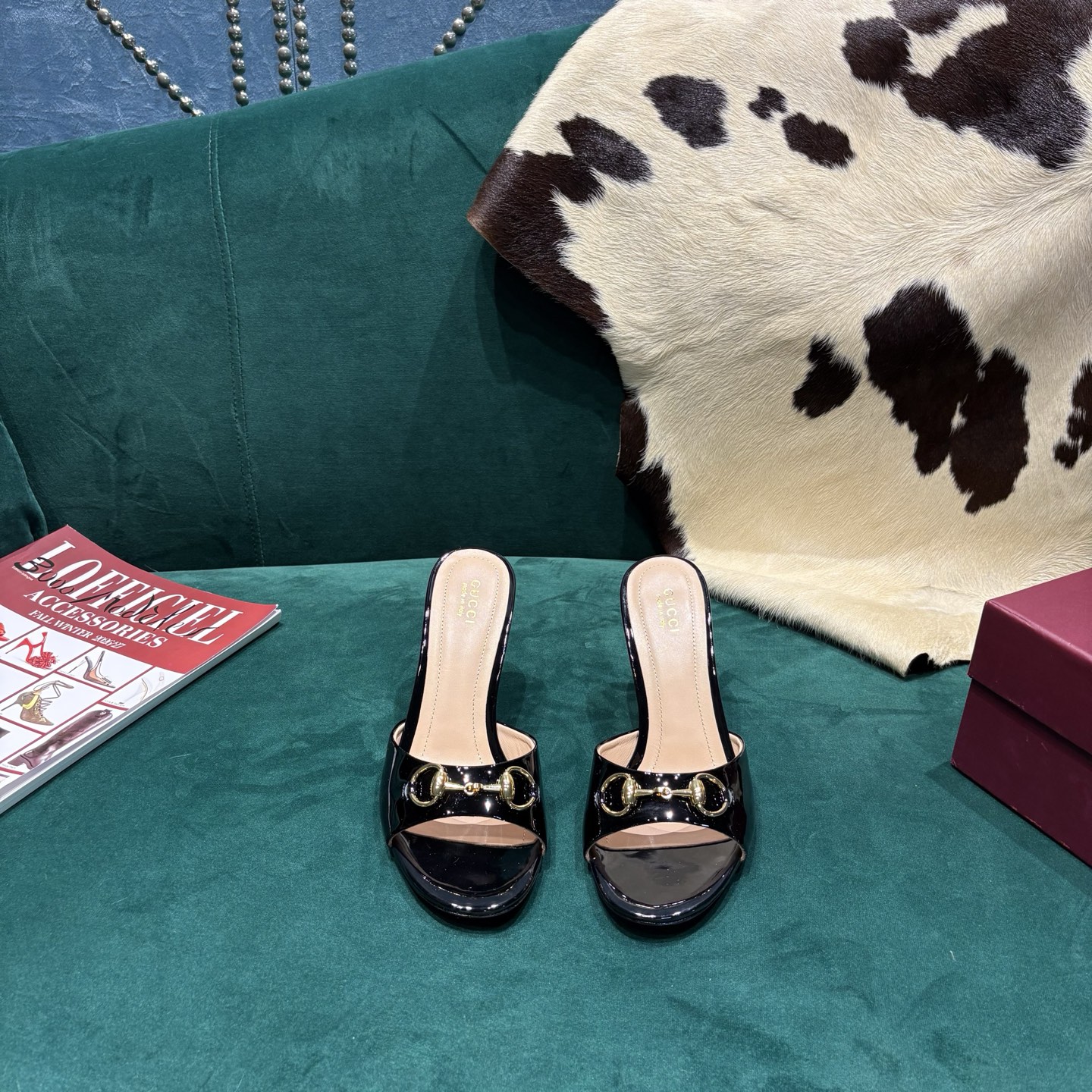 Gucci Style Red Leather Women's Shoes style reference detail image 1 from source 784647