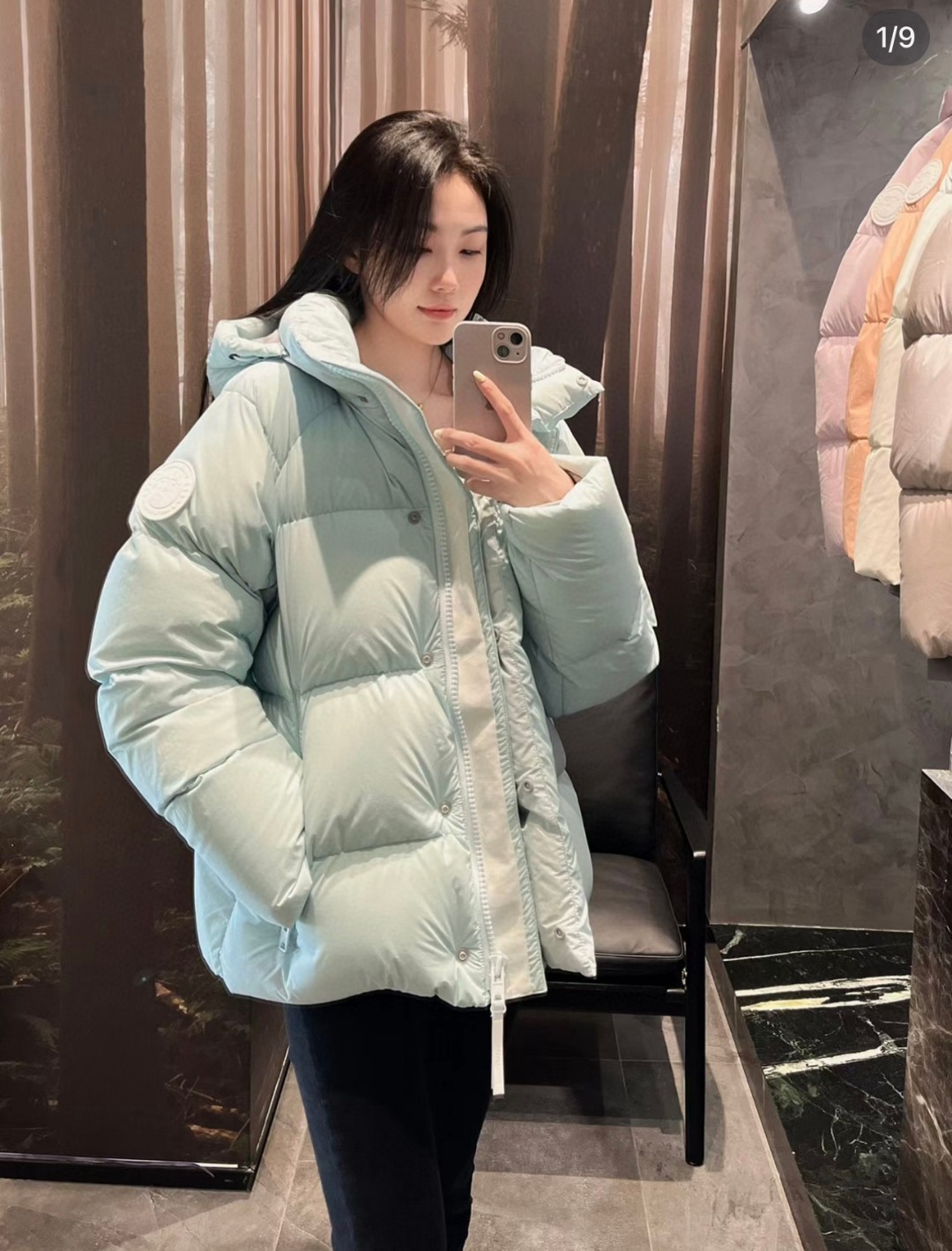 Guangzhou high-grade Canada Goose Macaron Parka. 80% duck down, lightweight, warm. Cordura fabric, durable. Detachable hood, YKK zippers. Colors: White, Blue, Pink, Gray.-Big cat