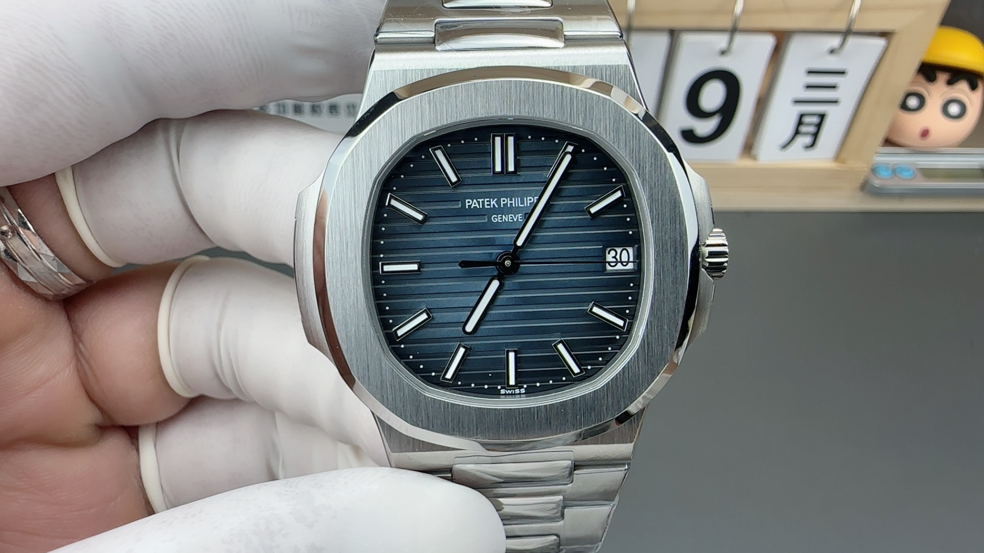NO:755005,3K Patek Philippe Nautilus 5711 series/40mm*8.3mm blue surface/equipped with Cal.324 fully automatic integrated machinery,,patek philippe198609093K百达翡丽鹦鹉螺5711系列/40mm*8.3mm蓝面/搭载Cal.324全自动一体机械,,patek philippe,Watch