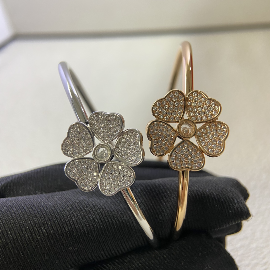 ¥128 肖邦手镯 新品满钻五叶草手镯 