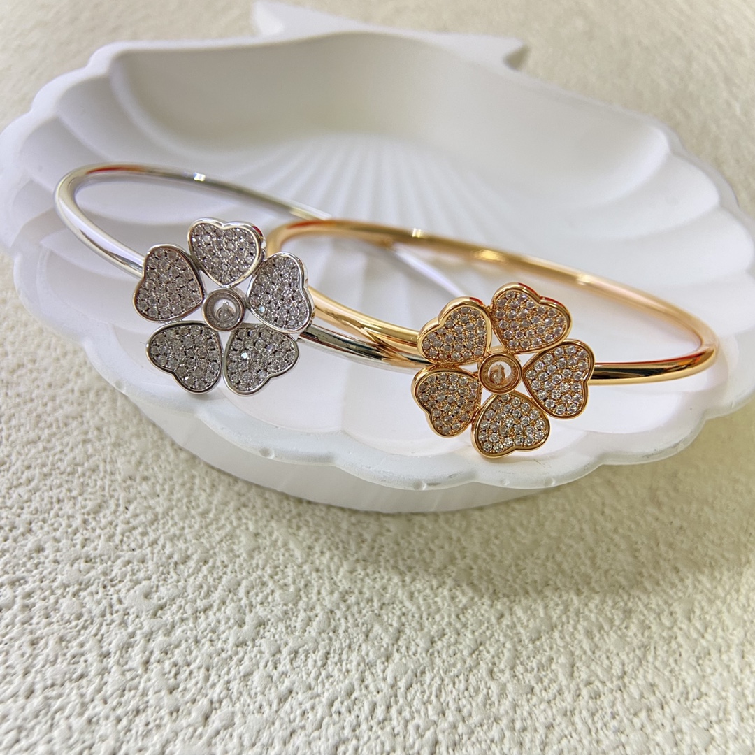 ¥128 肖邦手镯 新品满钻五叶草手镯 