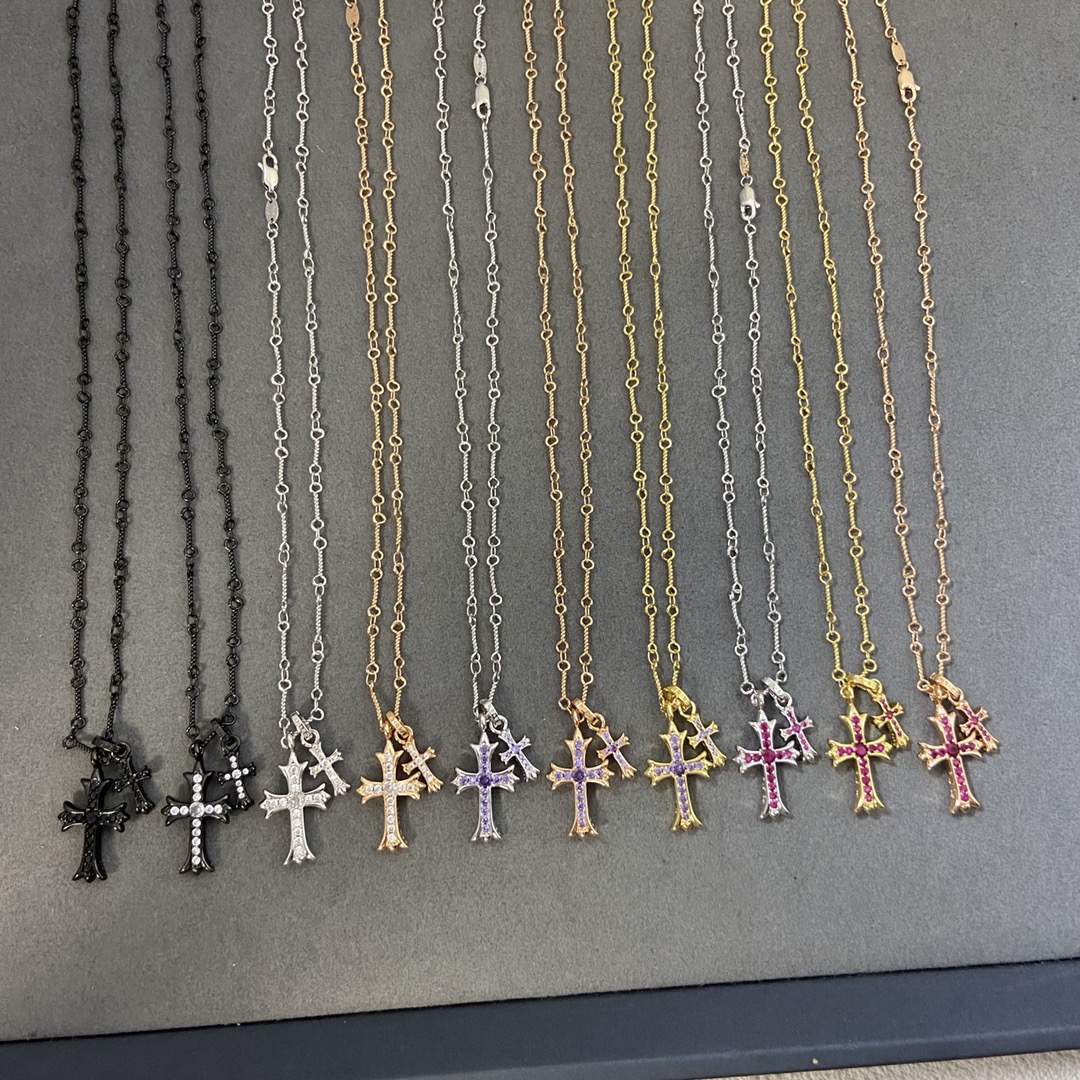 NO:588787,Gucci Chrome Hearts Necklace Classic Diamond Cross Necklace Gold Platinum, Boutique Jewelry, Gucci, Chrome Hearts, Necklace, Gold19860909古驰克罗心项链 经典款镶钻十字架项链 黄金 白金,饰品精品,gucci,chrome hearts,necklace,gold,Jewelry
