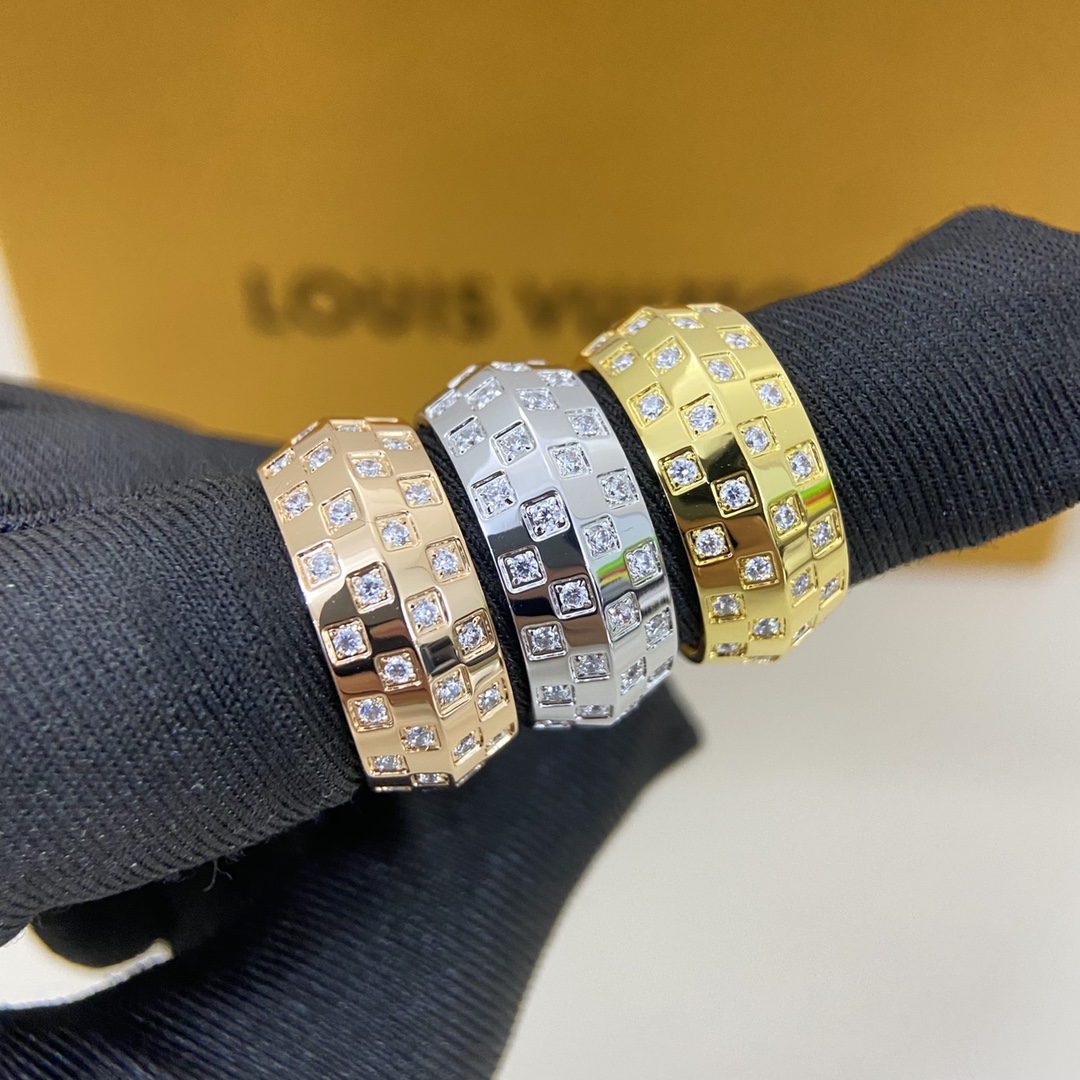 NO:703239,LV ring LV new wide version diamond checkerboard ring code number 5-11, LV ring, louis vuitton, ring19860909LV戒指 LV新品宽版镶钻棋盘格戒指 码号5-11,Lv戒指,louis vuitton,ring,Jewelry