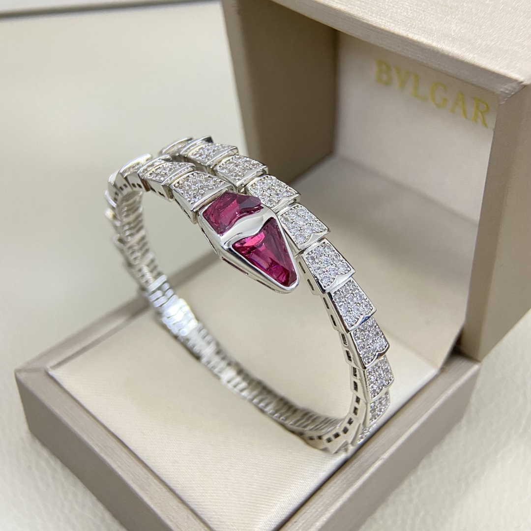 ¥188 宝格丽手镯 BGSZP0001-110新品满钻红宝石🐍手镯 
