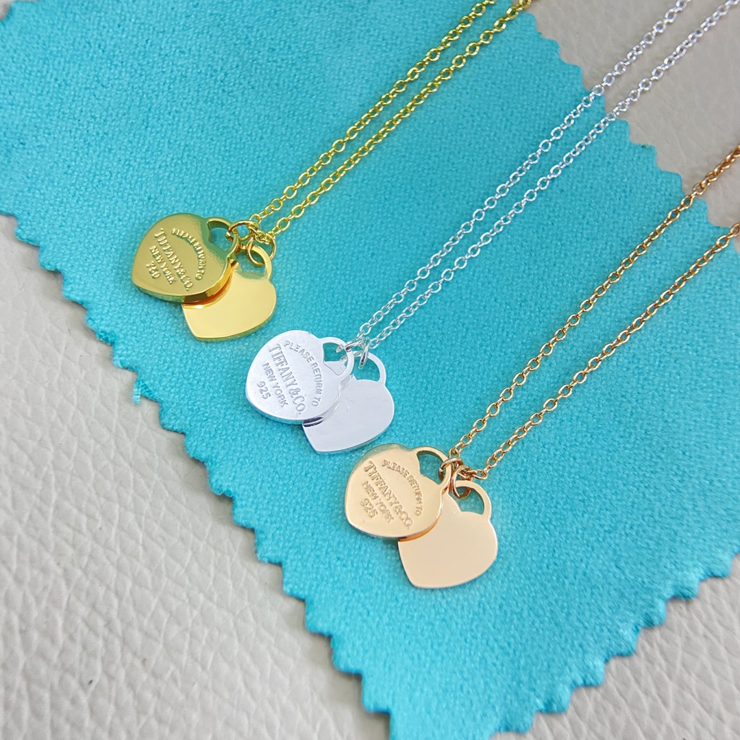 NO:641688,Tiffany necklace new double heart necklace Tiffany double heart necklace silver rose gold gold silver rose gold silver gold, jewelry boutique, tiffany, necklace, gold19860909蒂芙尼项链 新品双心项链 Tiffany 双心桃心项链 银 玫瑰金 黄金 银间玫瑰金 银间黄金,饰品精品,tiffany,necklace,gold,Jewelry