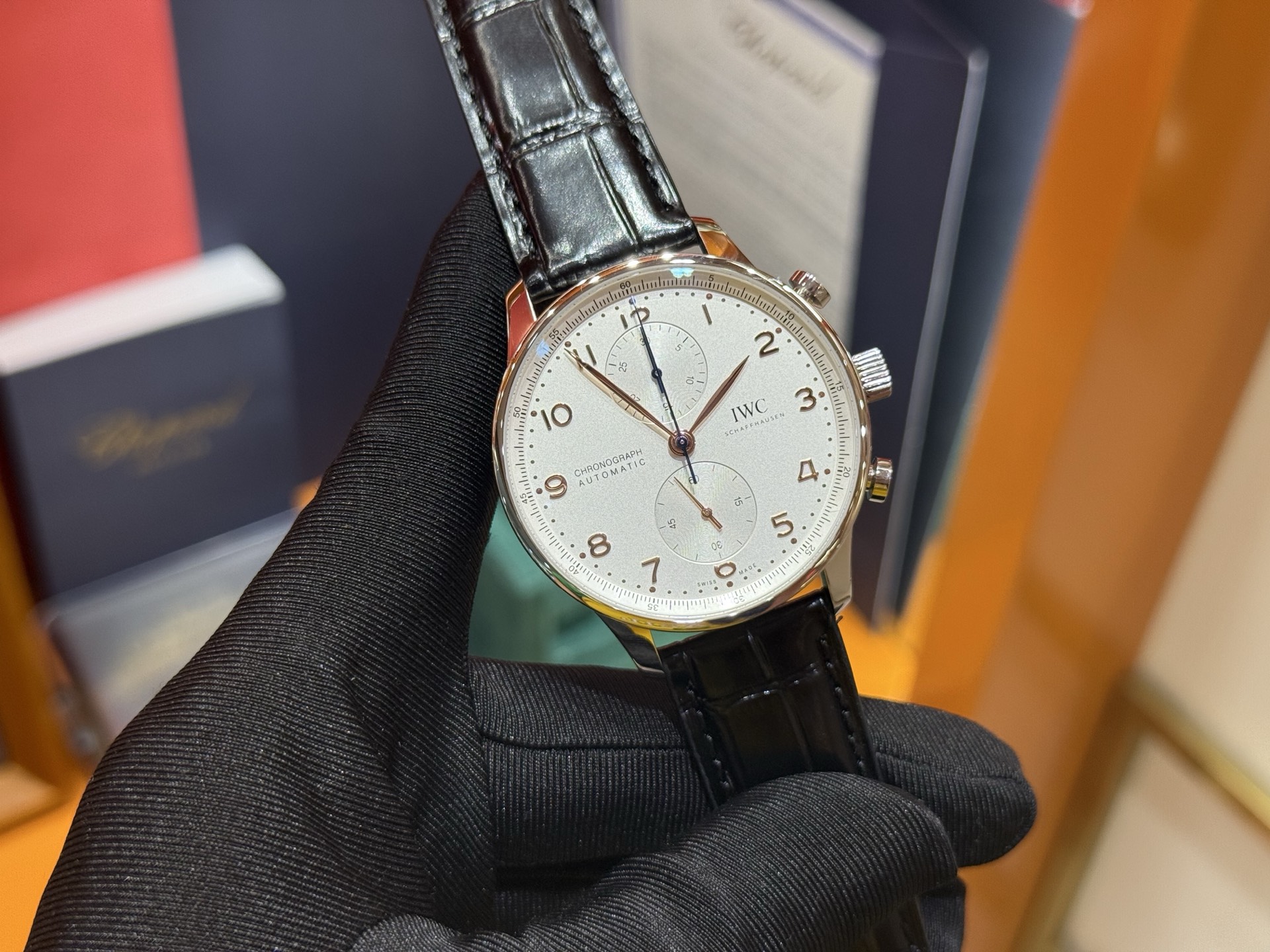 NO:392243,The appearance of the customer is responsible for the IWC Portuguese series, fully automatic mechanical movement with a back-transparent back,19860909客定颜值担当IWC葡计 葡萄牙系列 背透全自动机械机芯,,Watch