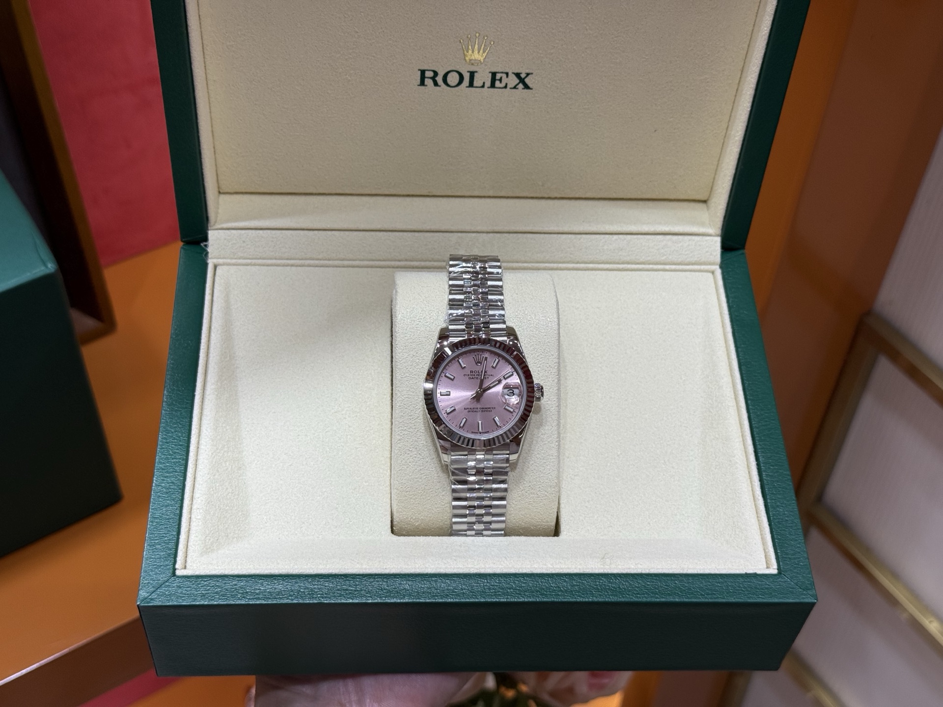 NO:392292,Keding Beautiful Iceberry Powder Log 31mm 2236 Mechanical Movement,19860909客定 绝美冰莓粉日志31mm 2236机械机芯,,Watch