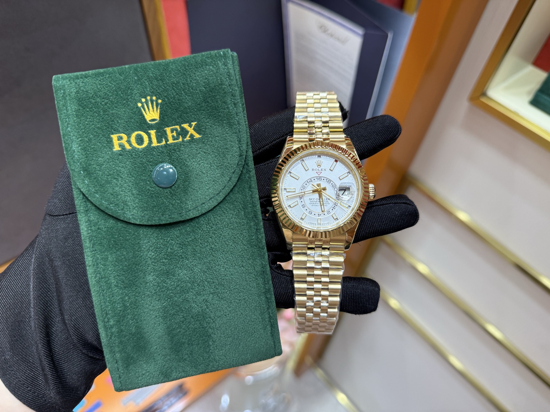 NO:384974,18k gold gold Rolex Skywalker Strongest configuration Spot, Rolex, gold19860909客定18k黄金包金 劳力士天行者 最强配置 现货,,rolex,gold,Watch