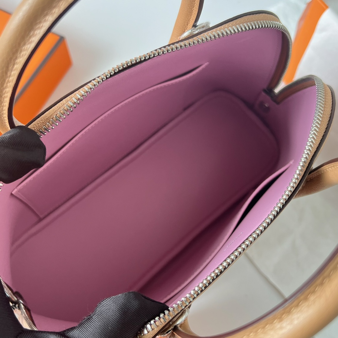 Hermès Bolide 25cm Evercolor Leather Handbag - Milk Tea & Mauve Purple 8 i1700033294 5768 7