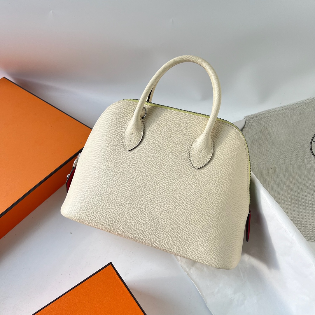 Hermès Bolide 25cm Epsom Leather Handbag - Crème White with Silver Hardware 2 i1700033796 658 1
