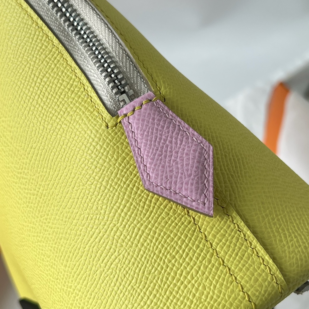 Bolide 25cm Epsom Lemon Yellow Handbag with Silver Hardware 8 i1700033872 2992 6