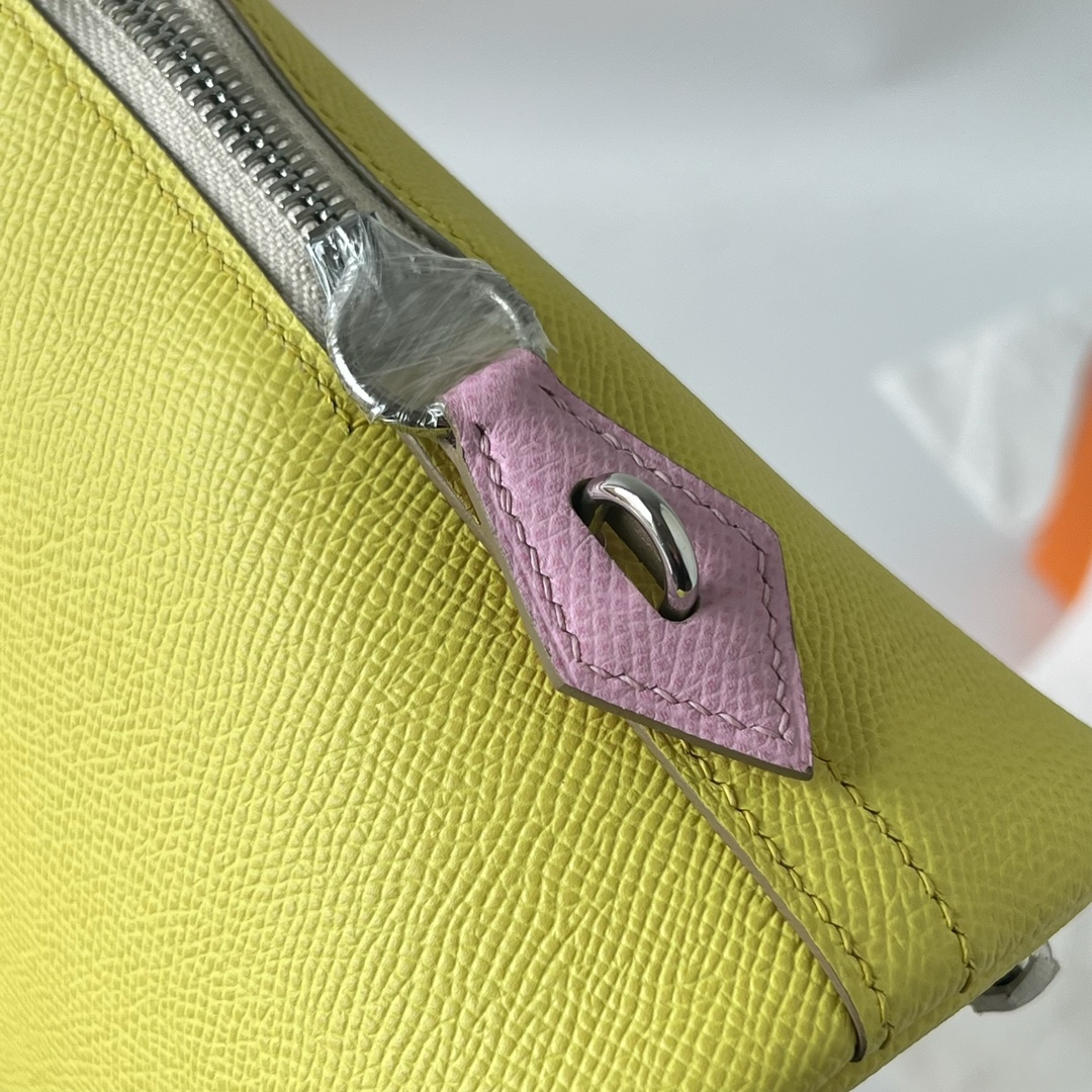 Bolide 25cm Epsom Lemon Yellow Handbag with Silver Hardware 7 i1700033872 3070 5