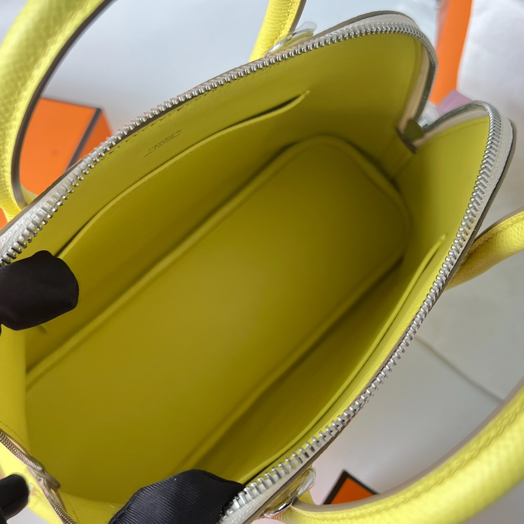 Bolide 25cm Epsom Lemon Yellow Handbag with Silver Hardware 9 i1700033872 8559 7