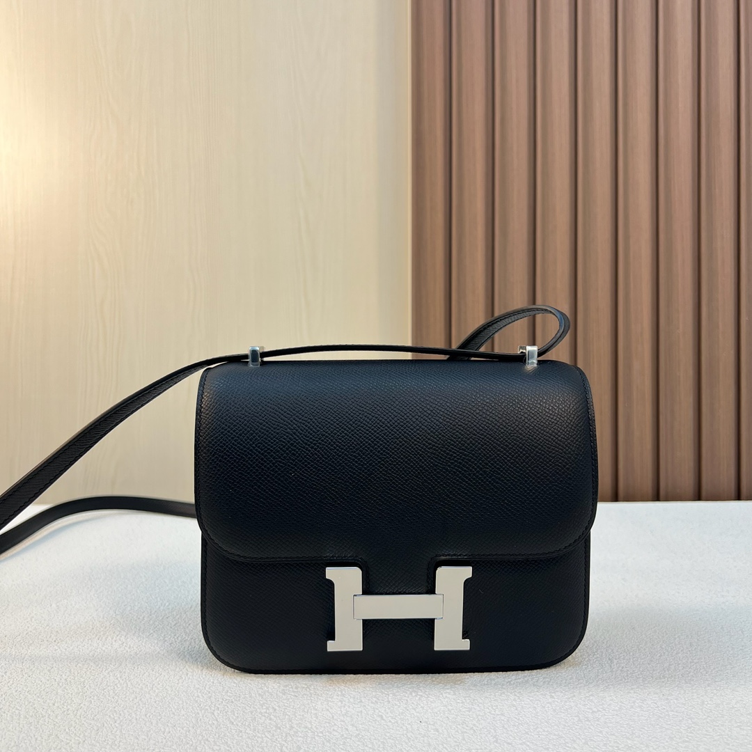 NO:919410,Constance 19cm Esom Ck89 black silver buckle, first-class craftsmanship, fully handmade wax thread sewing hw stock, Hermes, hermes, Hermes,19860909Constance 19cm Esom Ck89黑色 银扣 一级工艺 全手工蜡线缝 hw stock,爱马仕,hermes,Hermes,,Bag