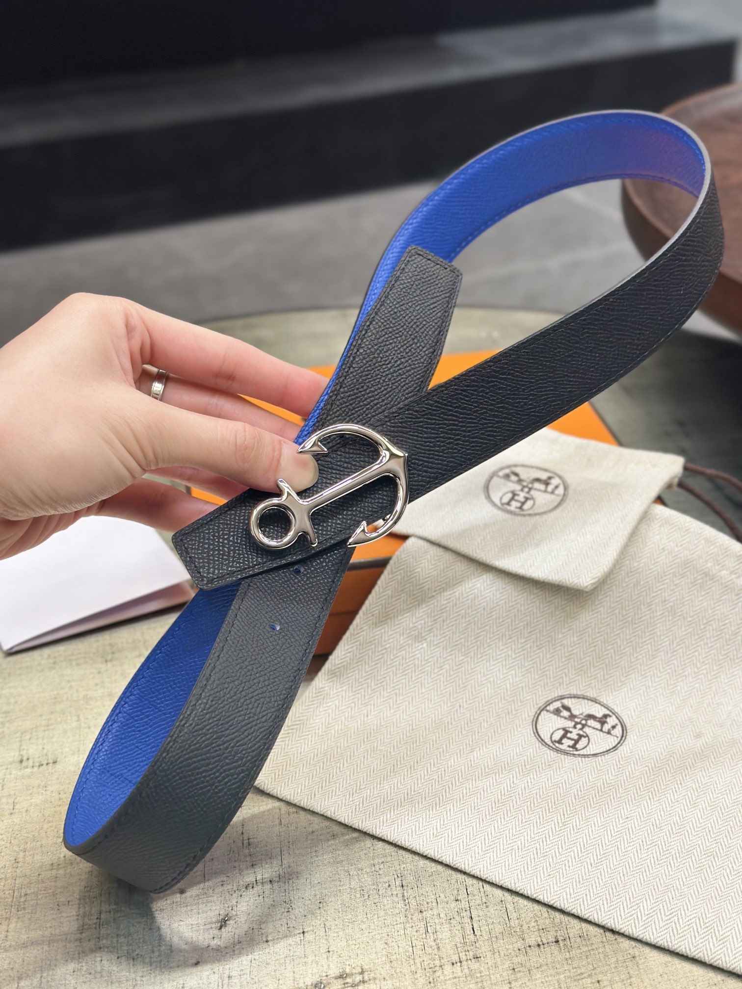 [Hermès Belts]Hermès button head can be detachable and flipped with double-sid