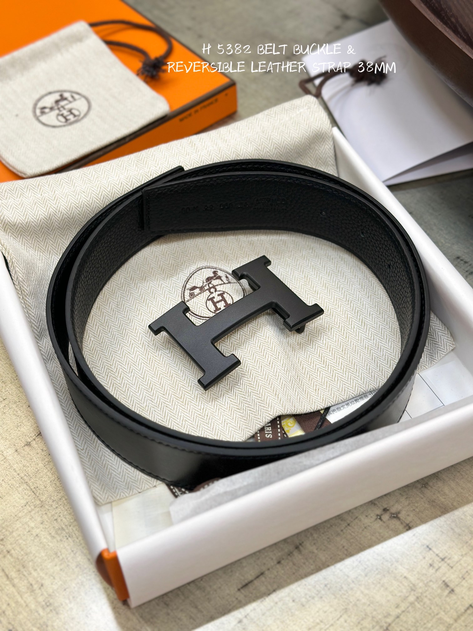 Hermès 200全套包装 Hermes爱马仕男士腰带 精品五金 双面使用 宽度3.8cm