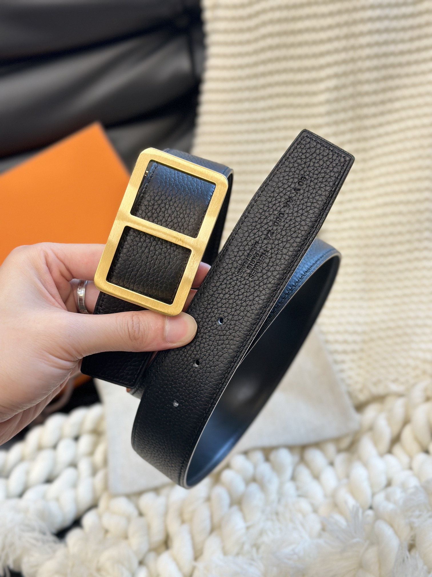 [Hermès Belts]Hermes original custom double-sided high-quality top-layer cowhi