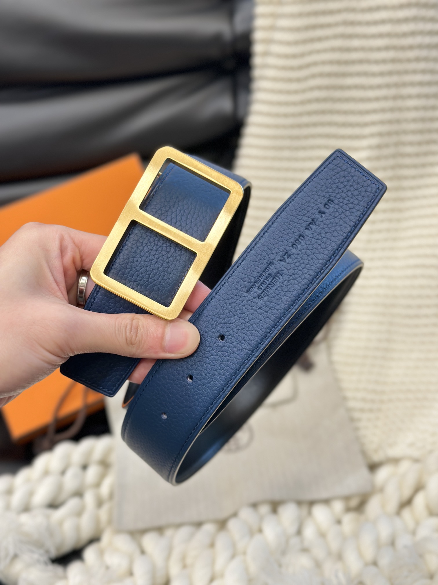 [Hermès Belts]Hermes original custom double-sided high-quality top-layer cowhi