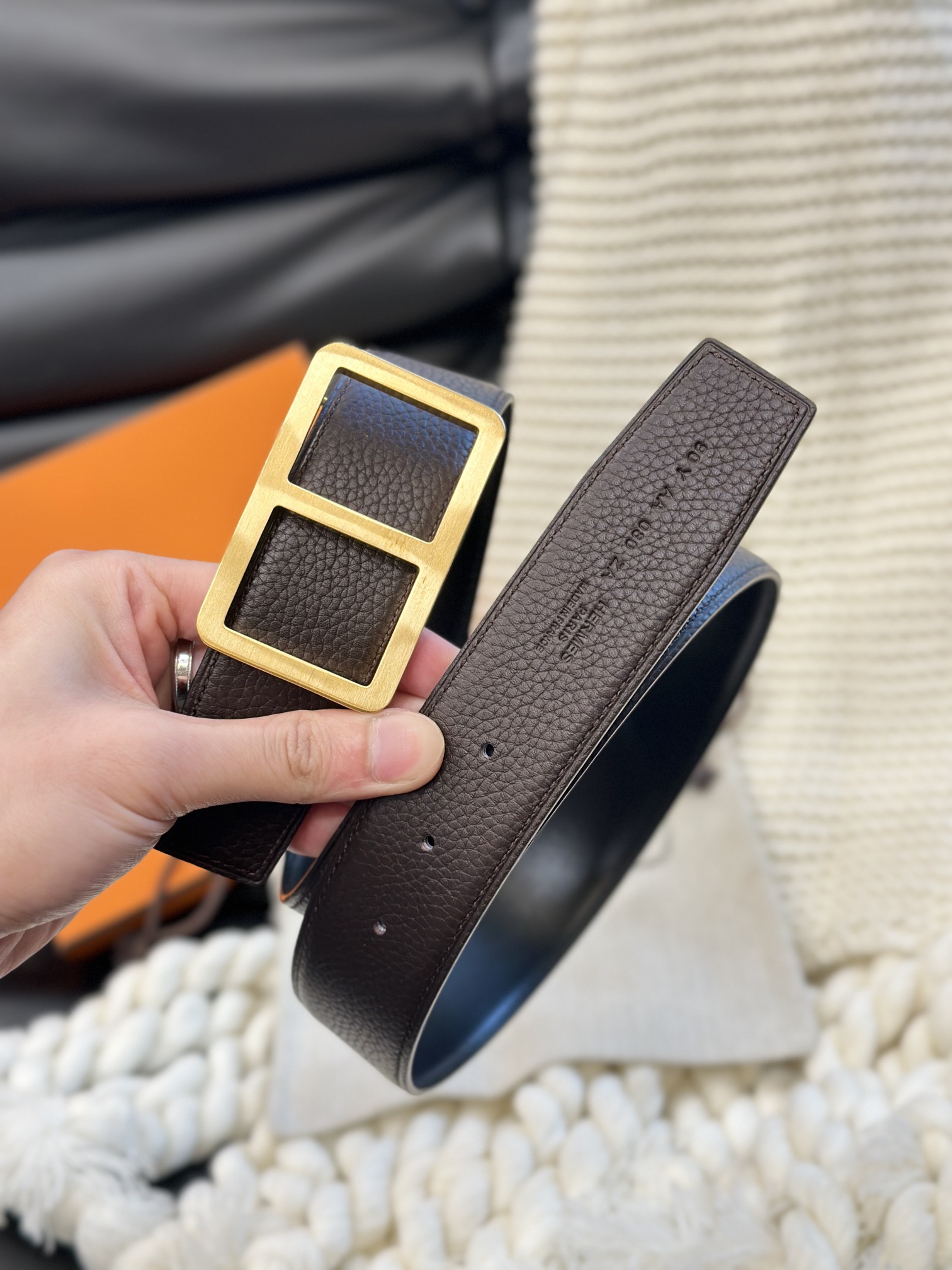 [Hermès Belts]Hermes original custom double-sided high-quality top-layer cowhi