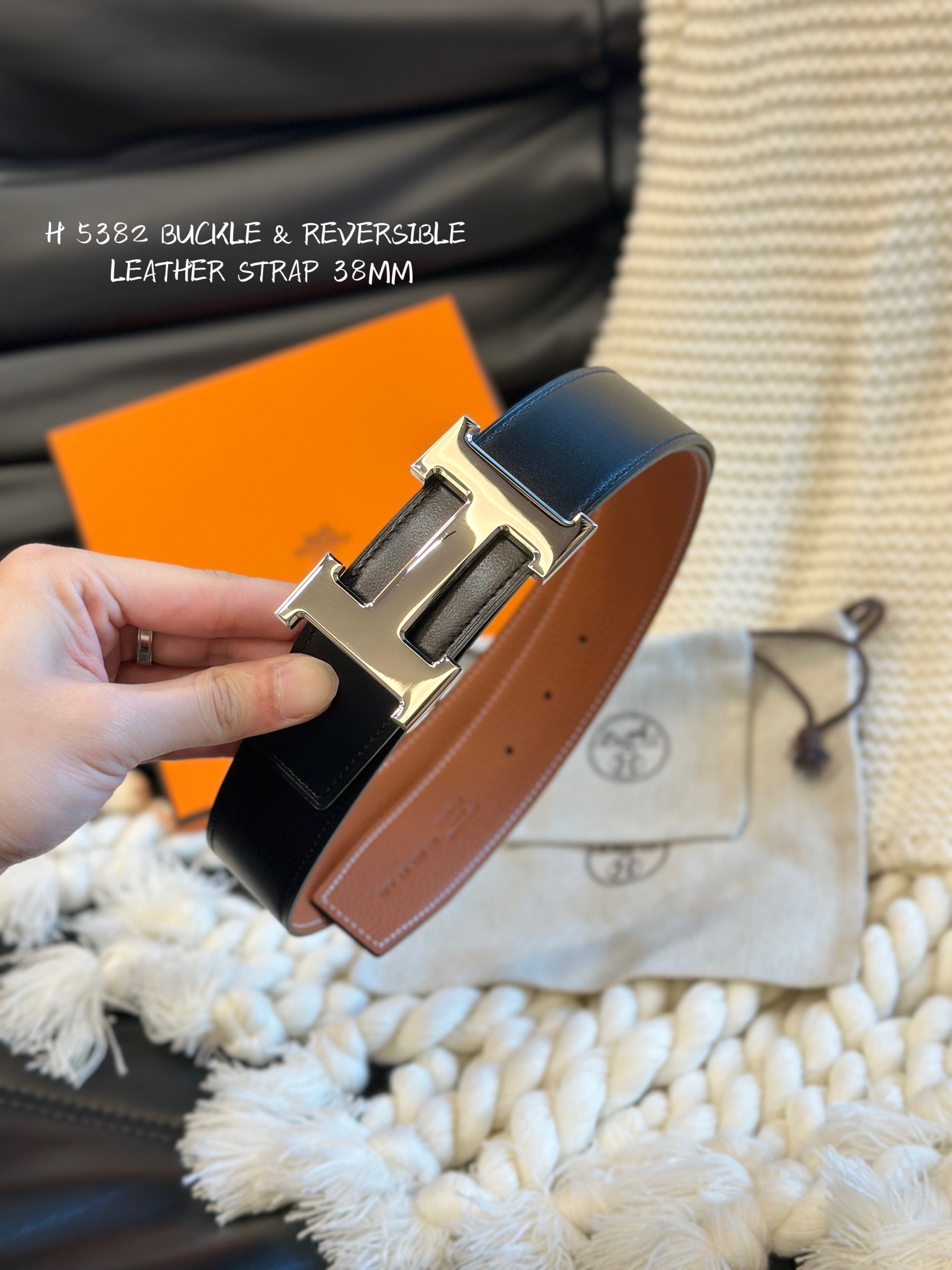 H 5382 BUCKLE & REVERSIBLE LEATHER STRAMM