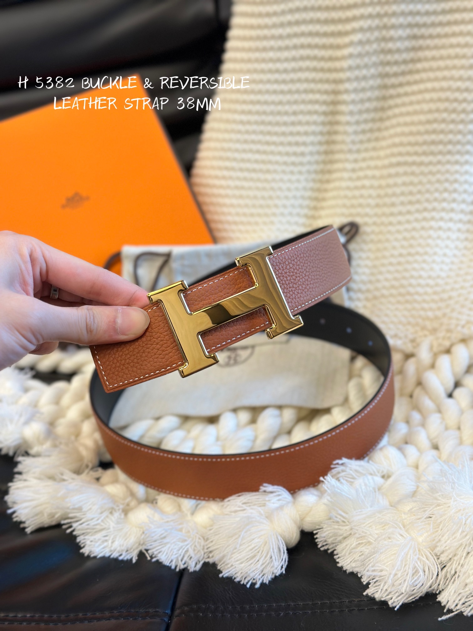 H 5382 BUCKLE & REVERSIBLE LEATHER STRAMM