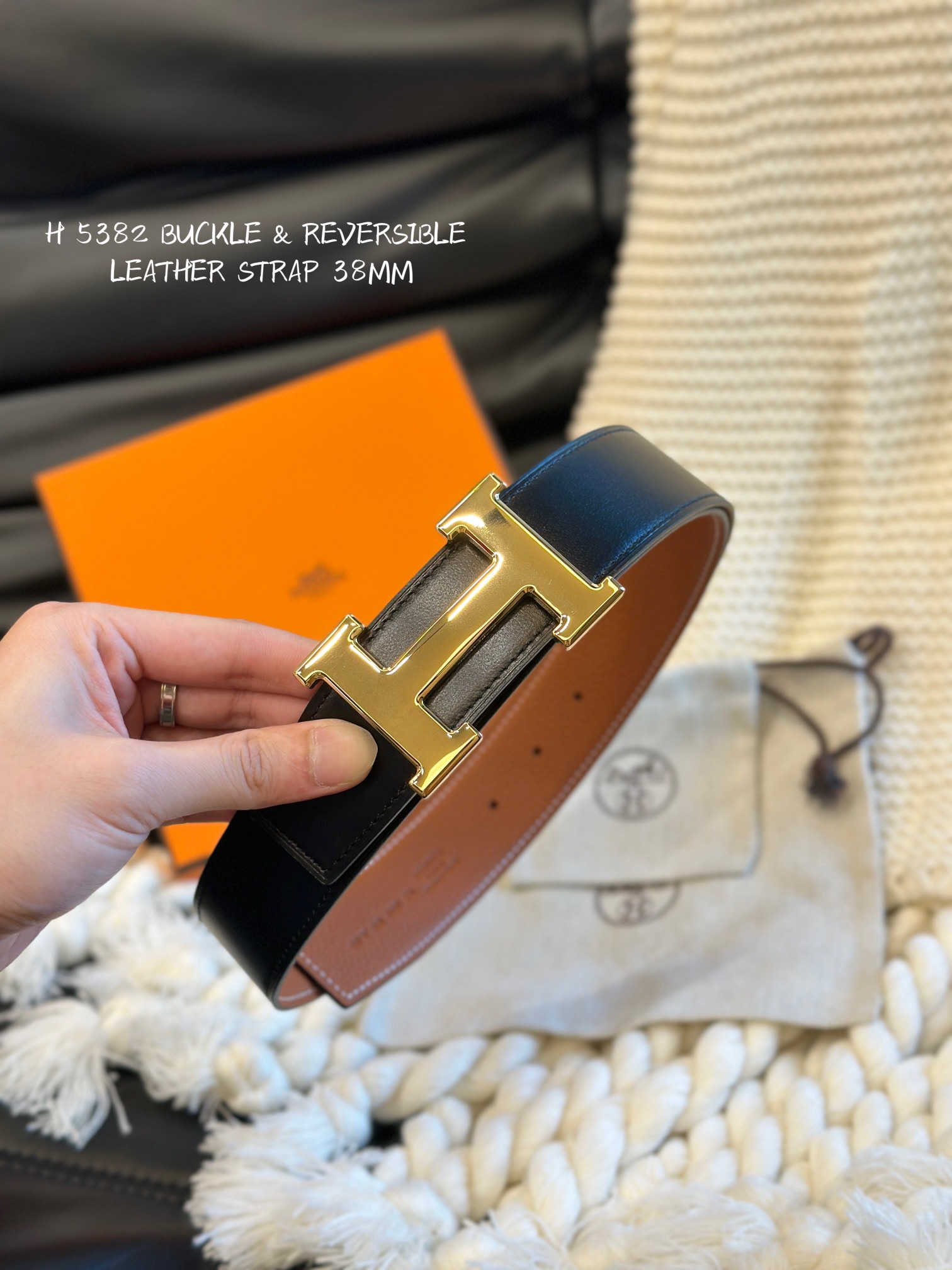 H 5382 BUCKLE & REVERSIBLE LEATHER STRAMM