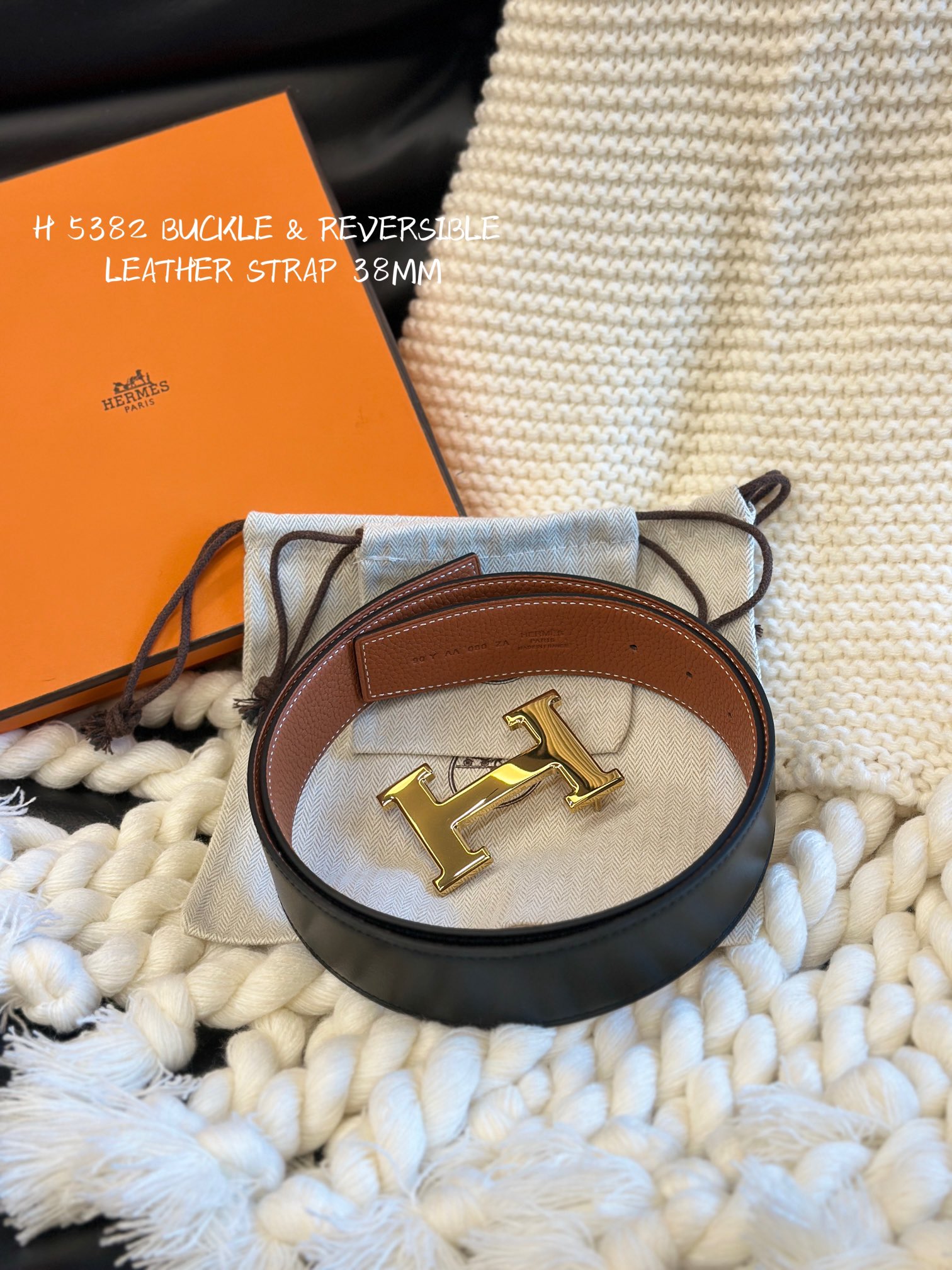 H 5382 BUCKLE & REVERSIBLE LEATHER STRAMM