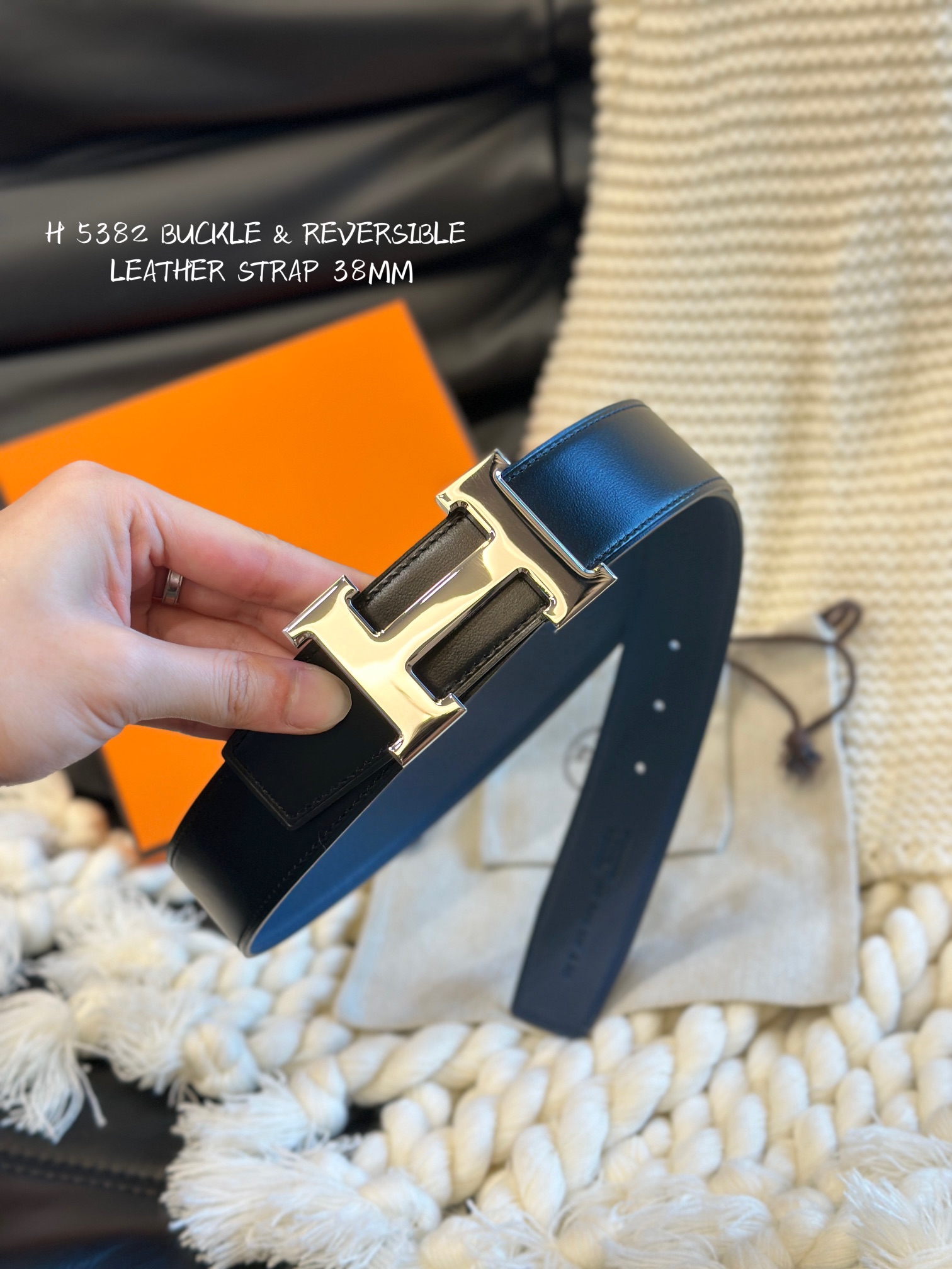 H 5382 BUCKLE & REVERSIBLE LEATHER STRAMM