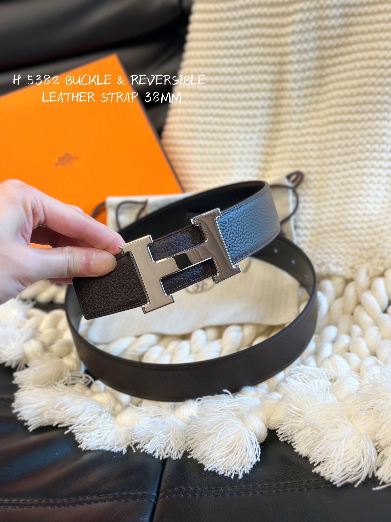 H 5382 BUCKLE & REVERSIBLE LEATHER STRAMM