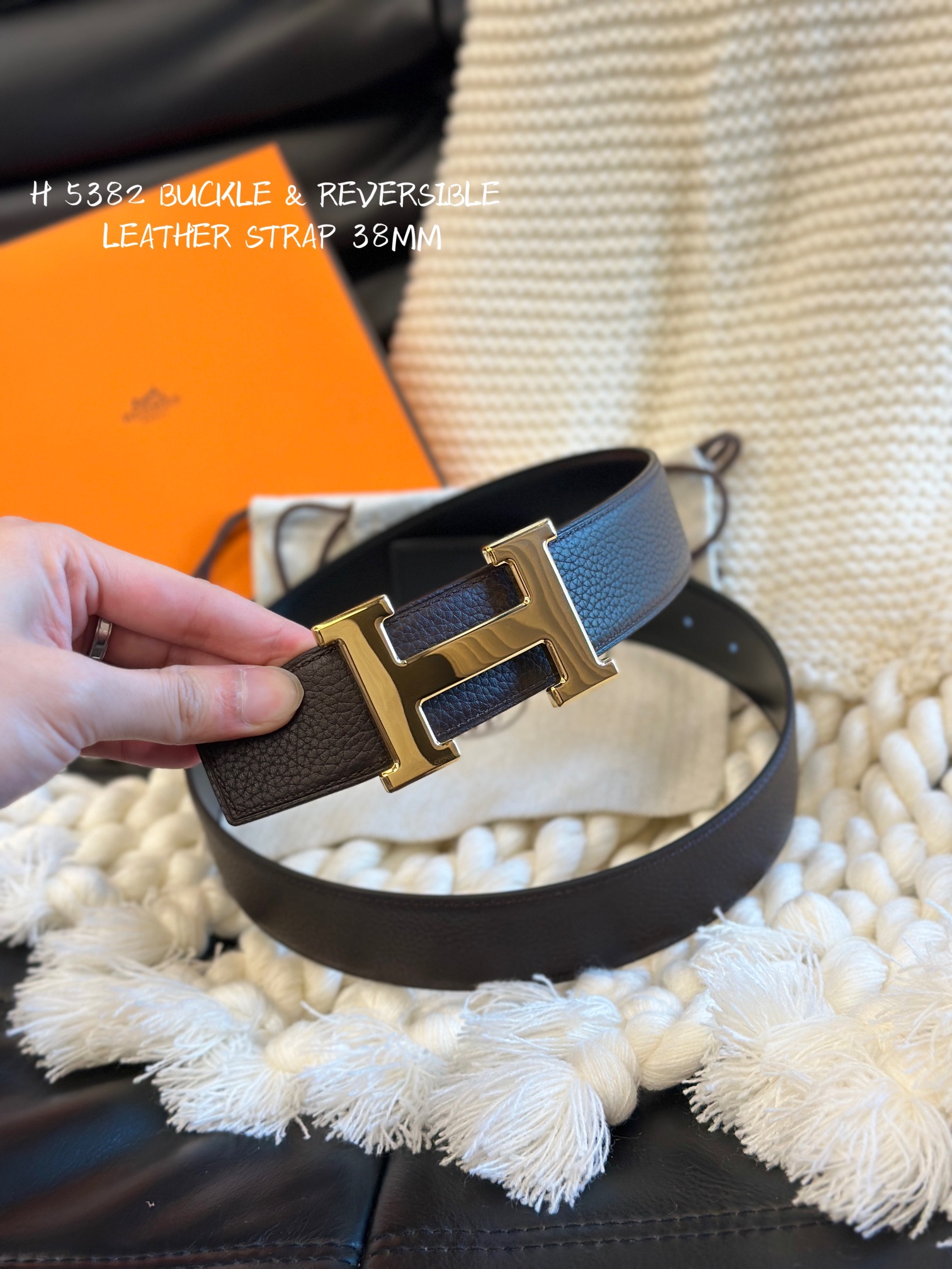 H 5382 BUCKLE & REVERSIBLE LEATHER STRAMM