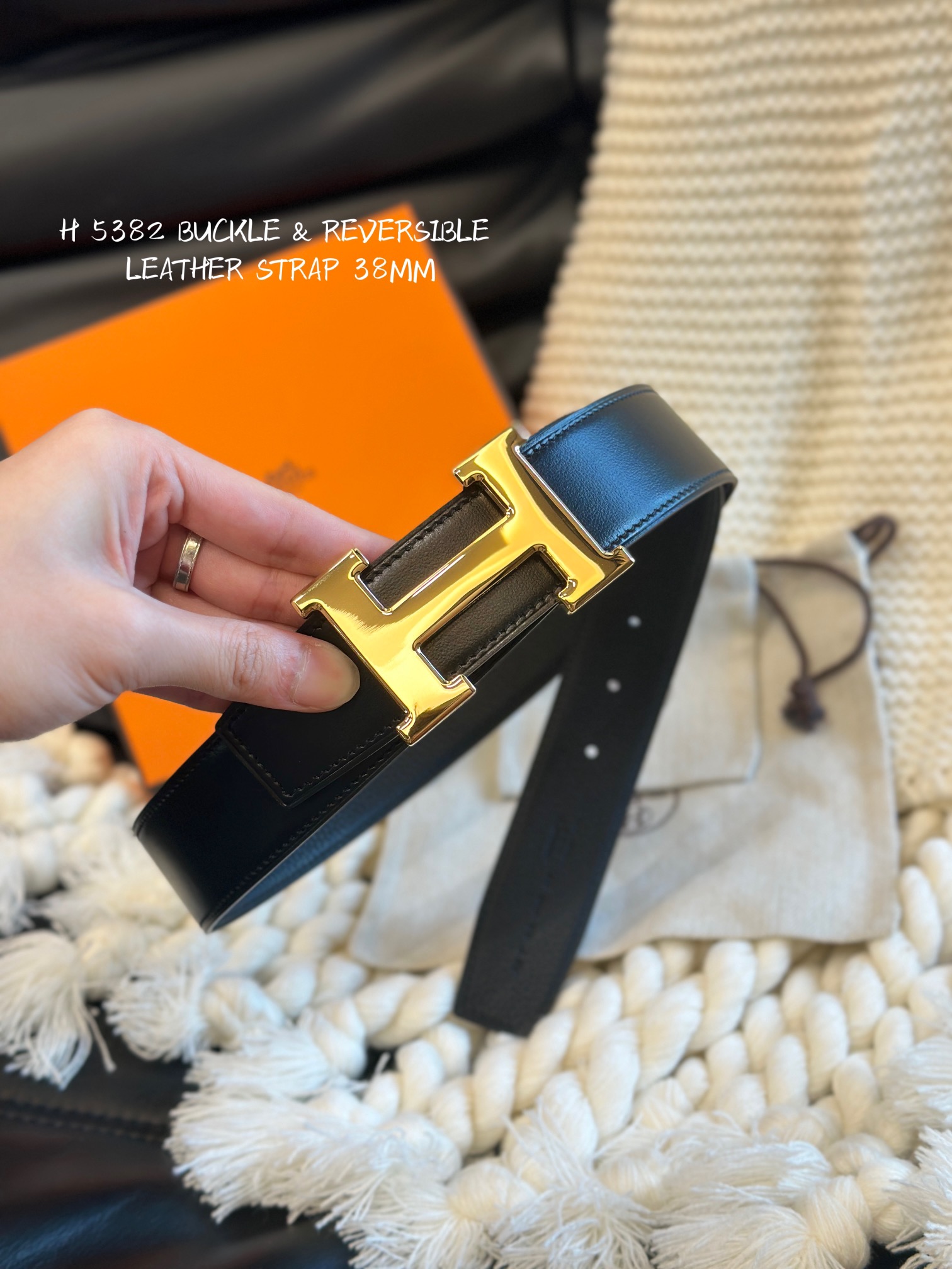 H 5382 BUCKLE & REVERSIBLE LEATHER STRAMM