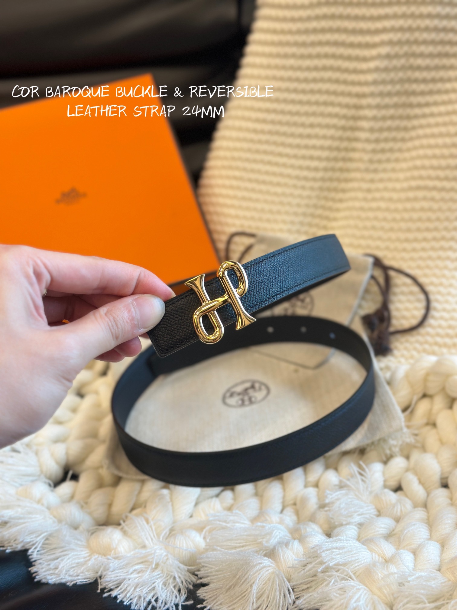 COR BAROQUE BUCKLE & REVERSIBLE LEATHER STRAMM